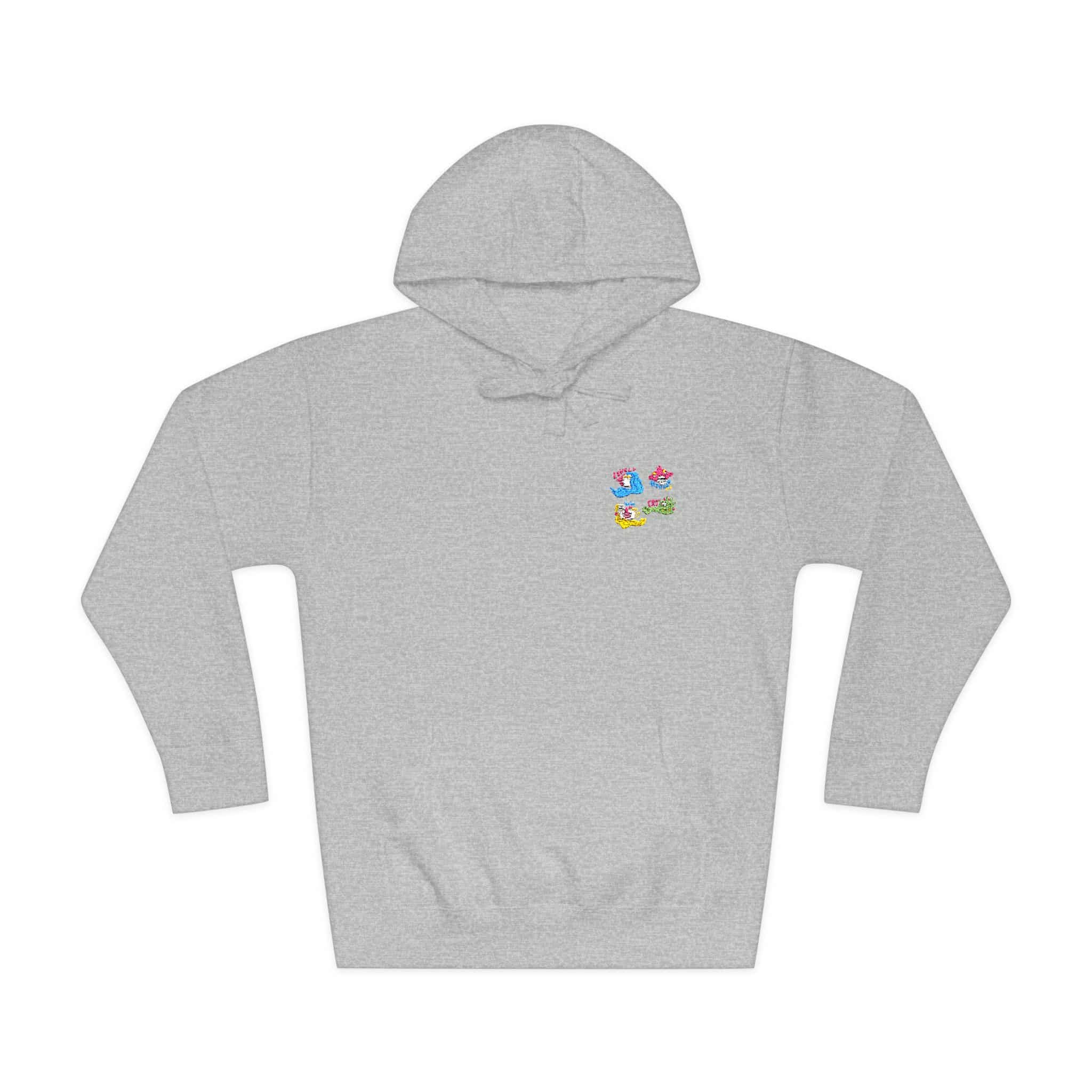 Collection Funny Hand Drawn Stickers Unisex Fleece Hoodie - Image 13