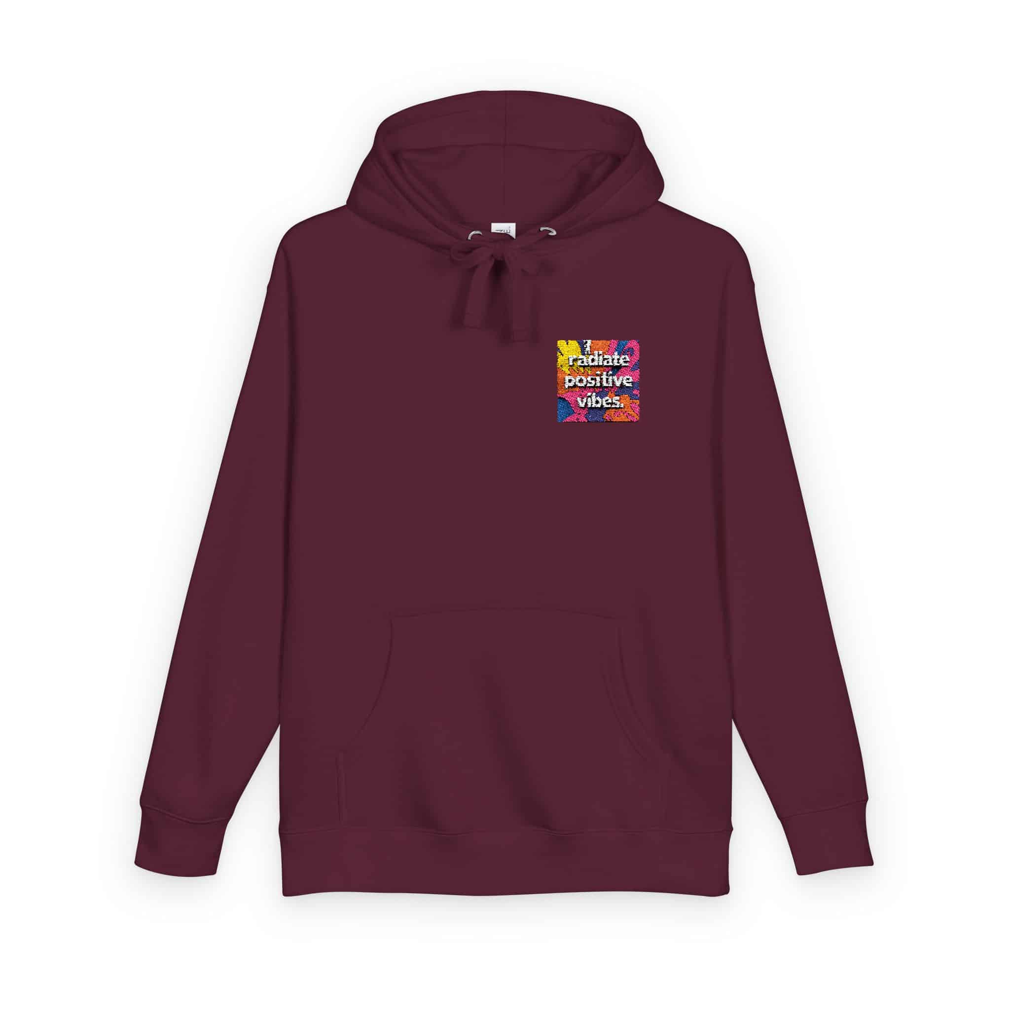 Radiate Positive Vibes Colorful Background Text Tshirt Design Motivational Quote Typography Unisex Fleece Hoodie - Image 30
