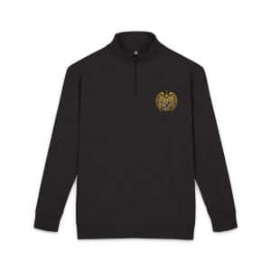 Gothic Sign With Skull Flowers Grunge Vintage Design T Shirts (2) Unisex Fleece Pullover Embroidery