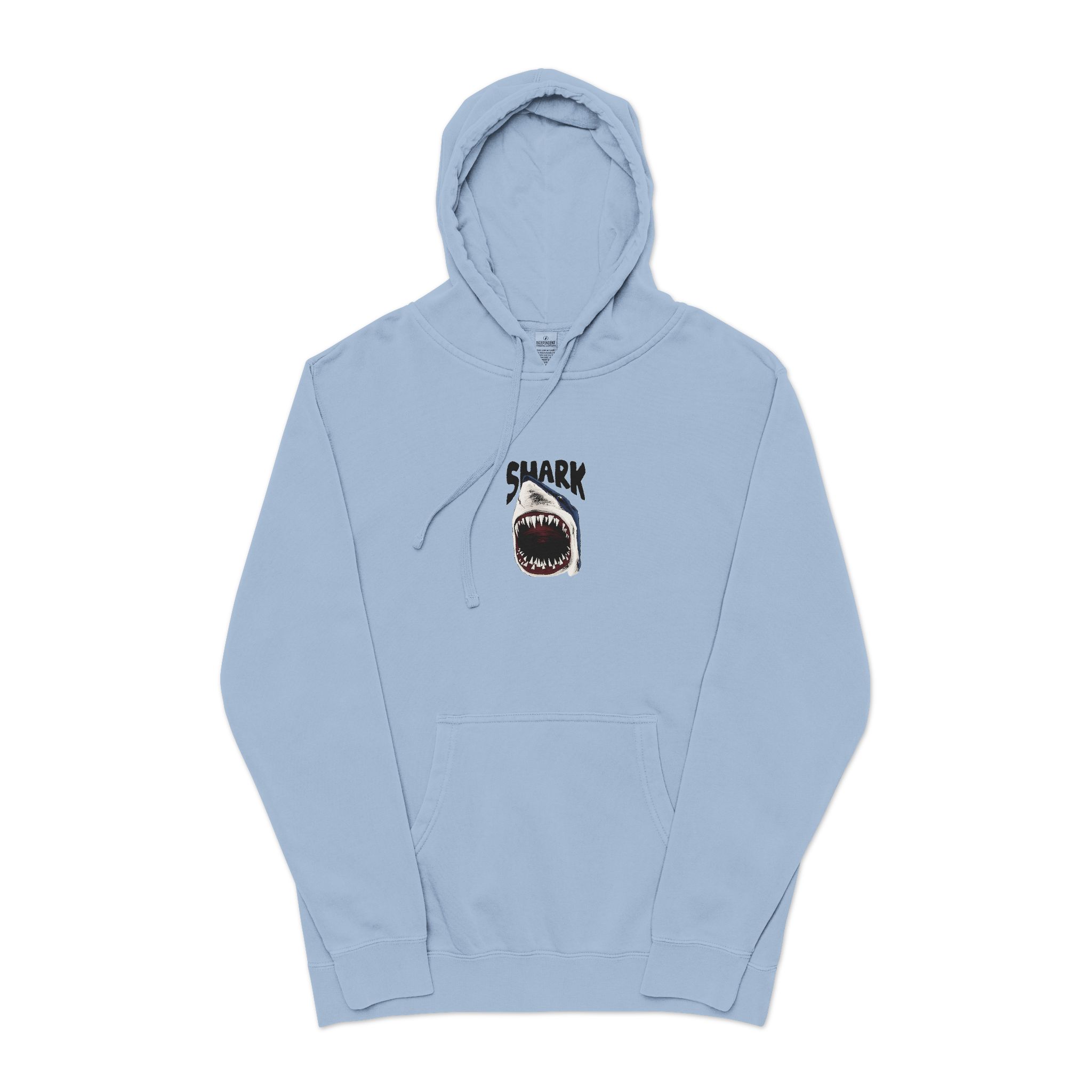 Wild Shark Illustration With Sharp Teeth Unisex Pigment Dyed Hoodie Embroidery - Image 17