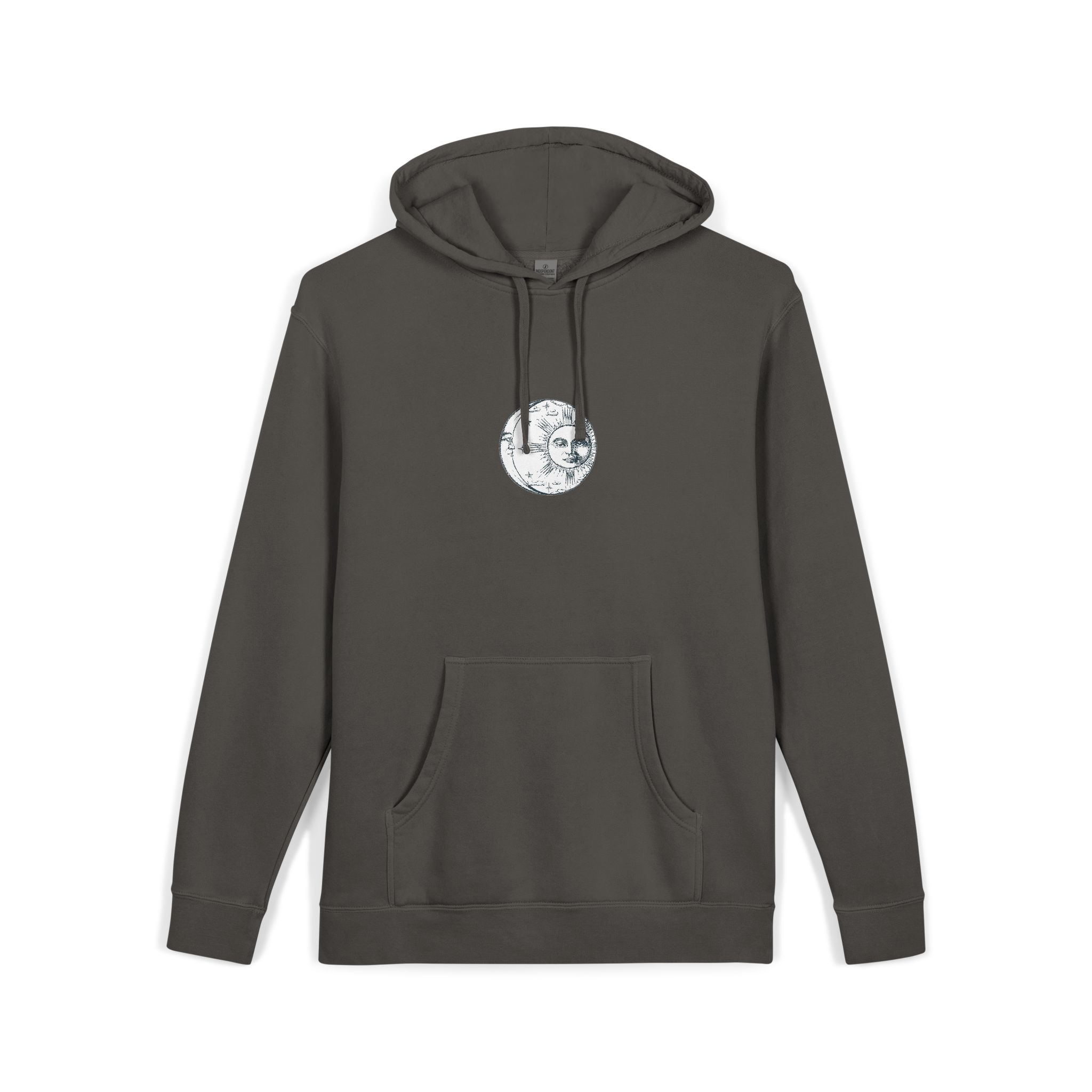 Sun Crescent Engraving Unisex Pigment Dyed Hoodie Embroidery - Image 27