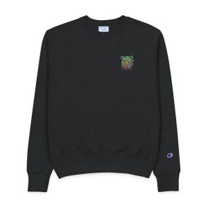 Angry Bulldog Zombie Head Illustration Mens Champion Crewneck Sweatshirt