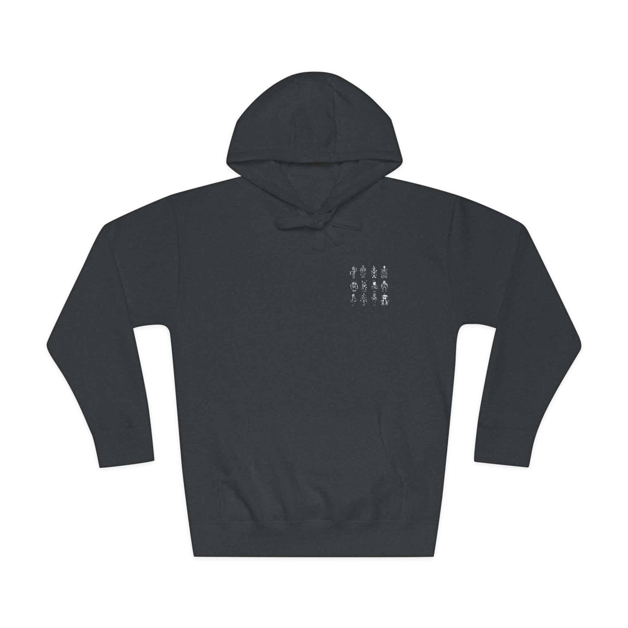 Robots Doodle Stile Black Icons Set Unisex Fleece Hoodie - Image 25