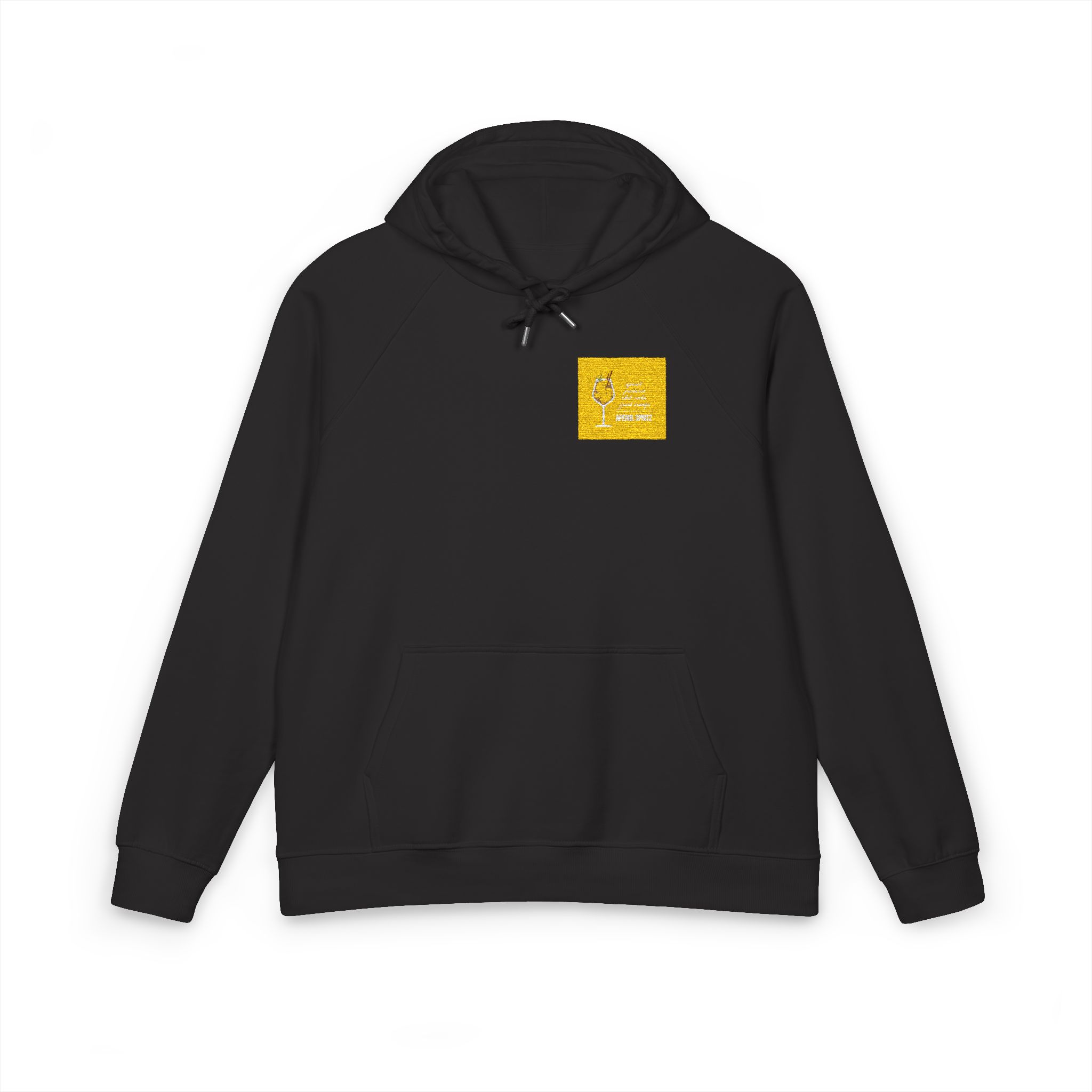 Vector Flat Illustration Modern Aperol Spritz Recipe Unisex Eco Raglan Hoodie Embroidery - Image 17
