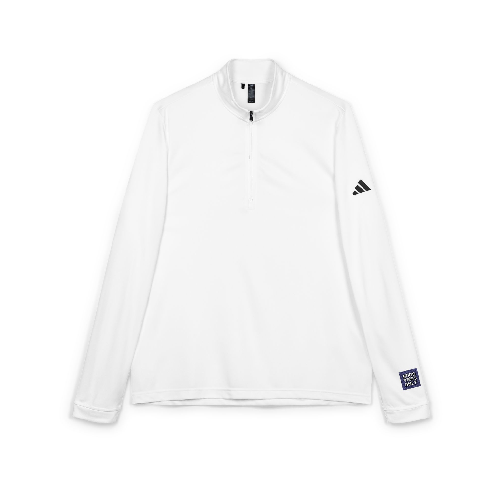 Good Vibes Only Motivational Quotes Typography Adidas Quarter Zip Pullover Embroidery - Image 3