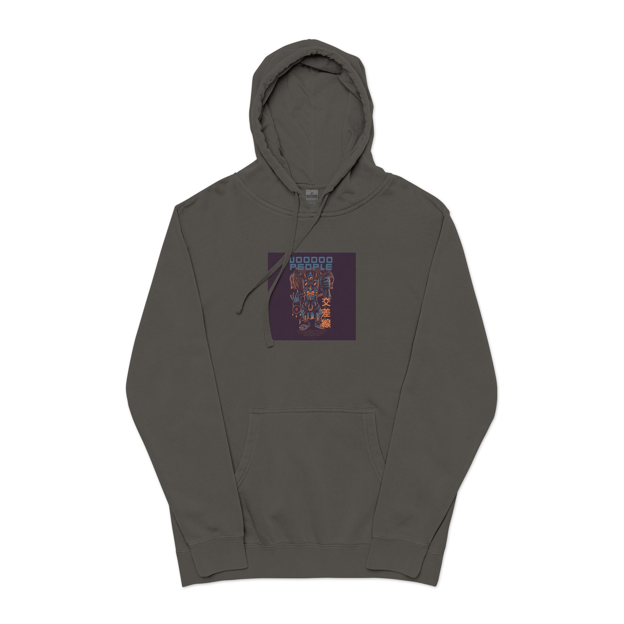 Voodoo People Black Unisex Pigment Dyed Hoodie Embroidery - Image 25