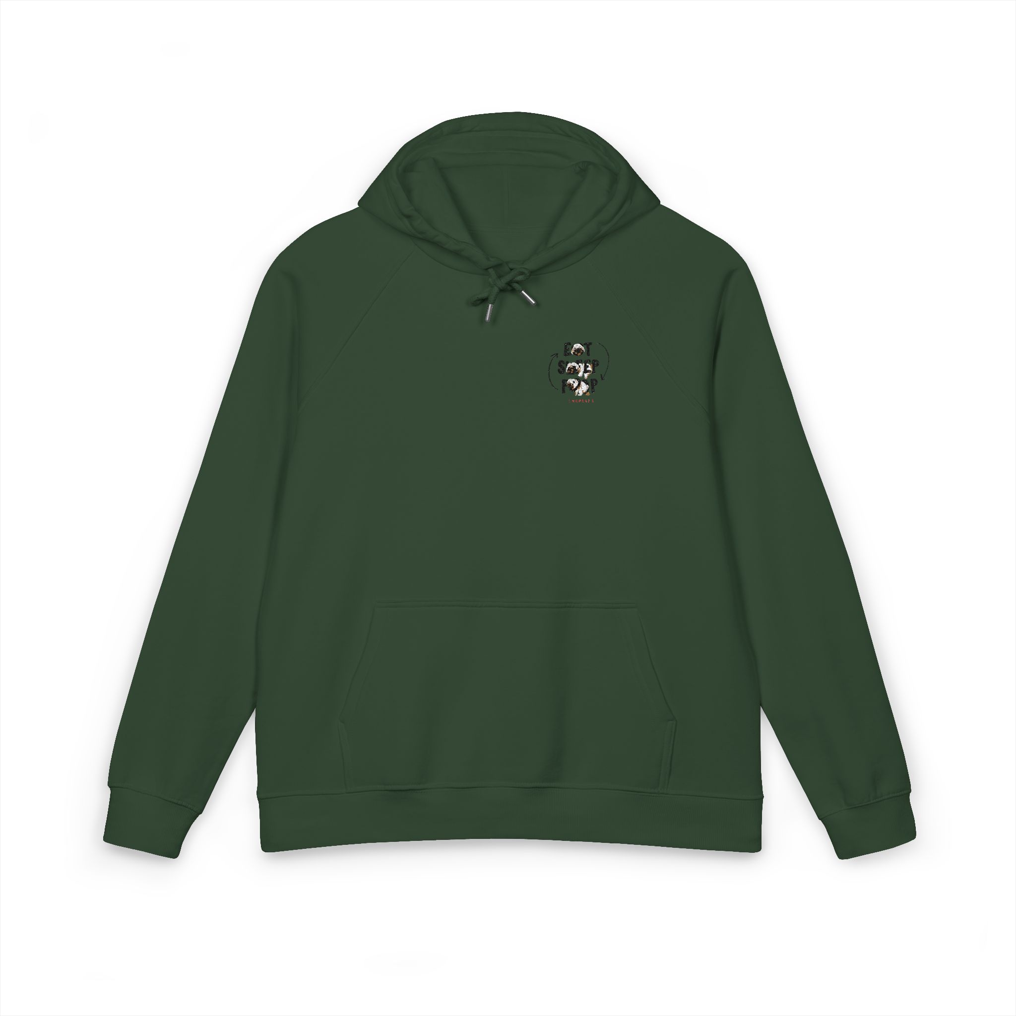 Eat Sleep Poop Unisex Eco Raglan Hoodie Embroidery - Image 13