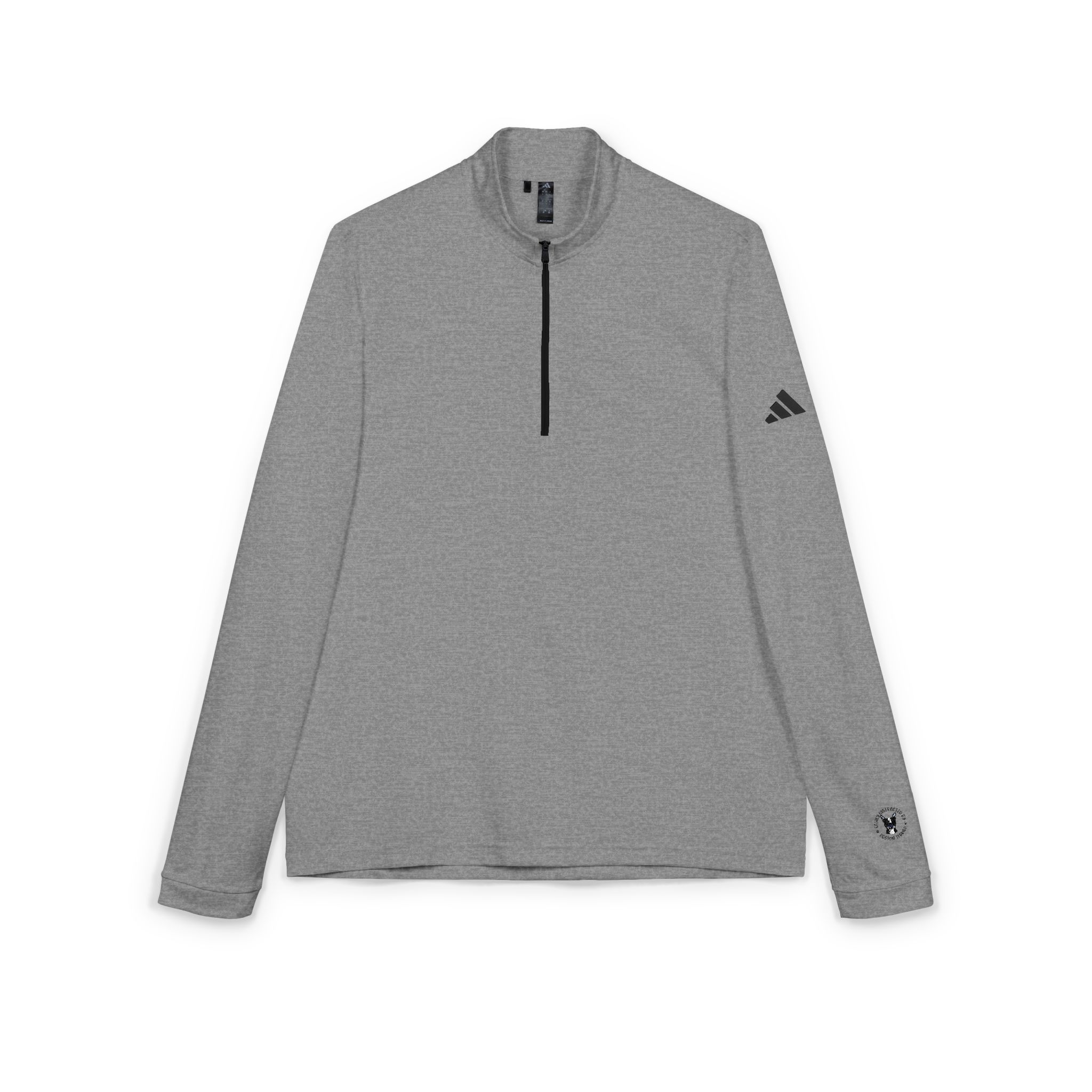 Easily Distracted By Boston Terrier Dog Adidas Quarter Zip Pullover Embroidery - Image 7