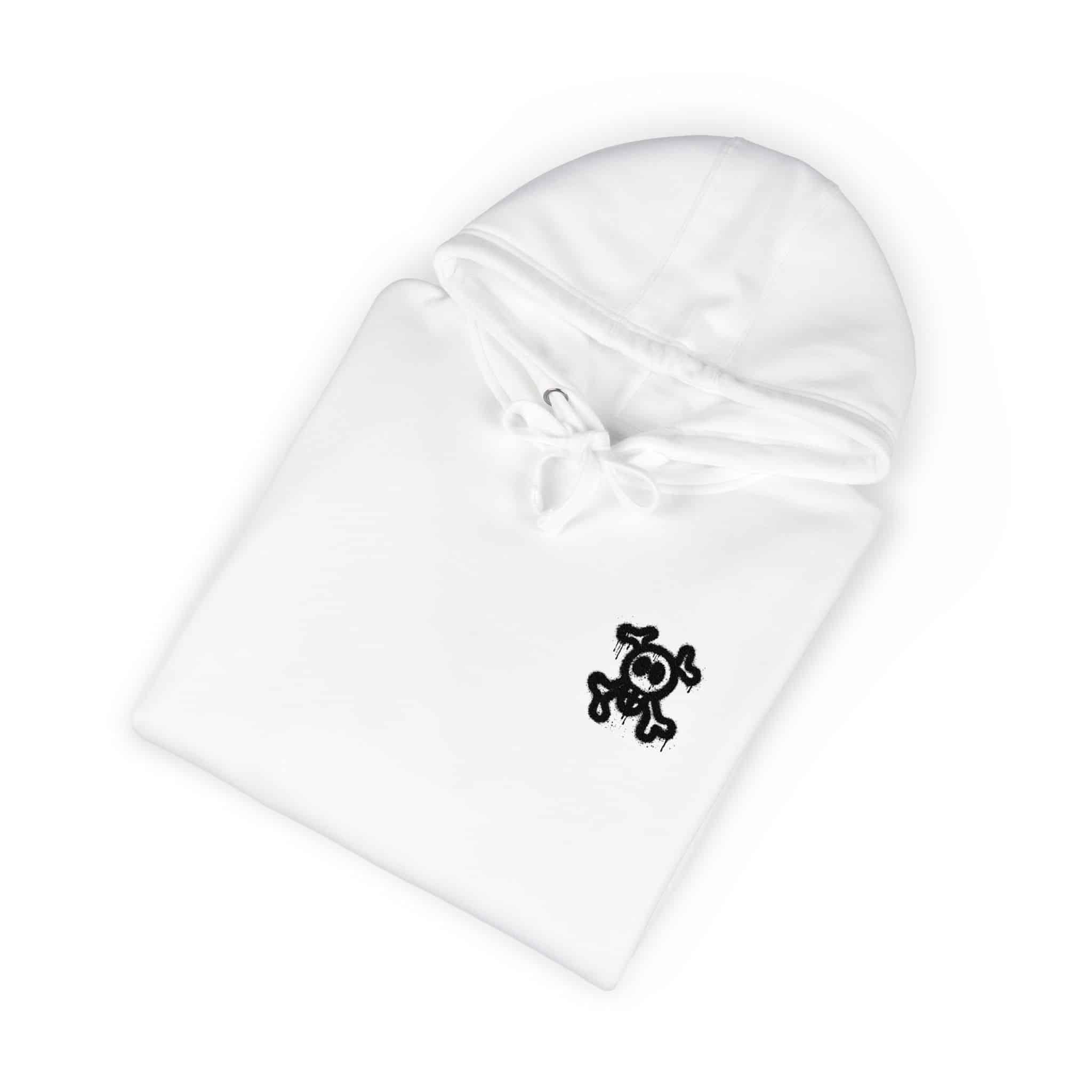 Spray Painted Graffiti Skull Sprayed Graffiti Skull Icon With Spray Black White Unisex Fleece Hoodie - Image 4