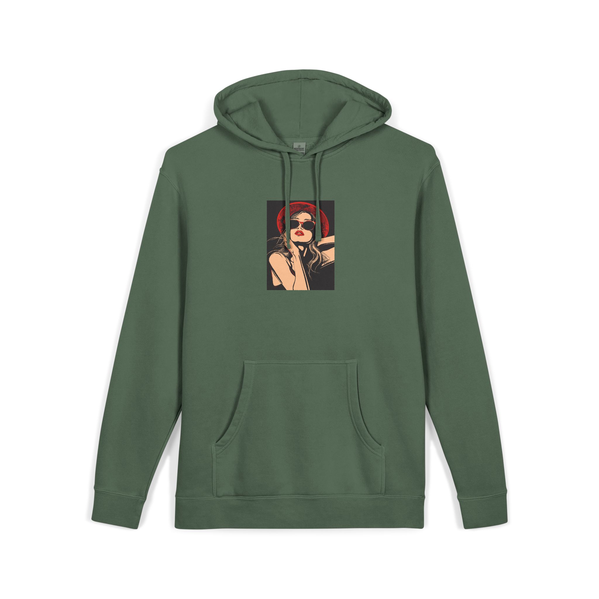 Woman With Sunglasses Unisex Pigment Dyed Hoodie Embroidery - Image 15