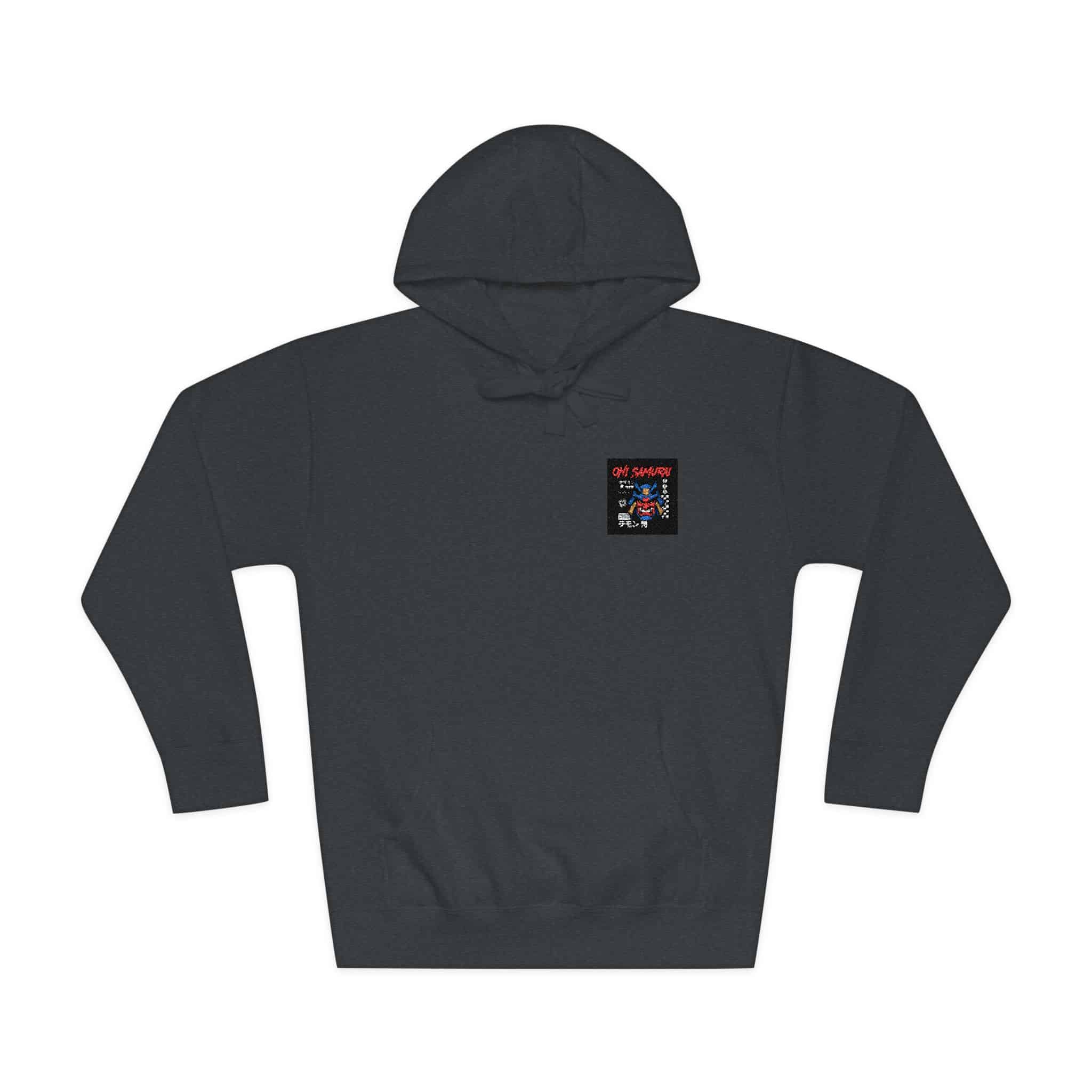 Oni Samurai Design Logo Vector Unisex Fleece Hoodie - Image 25
