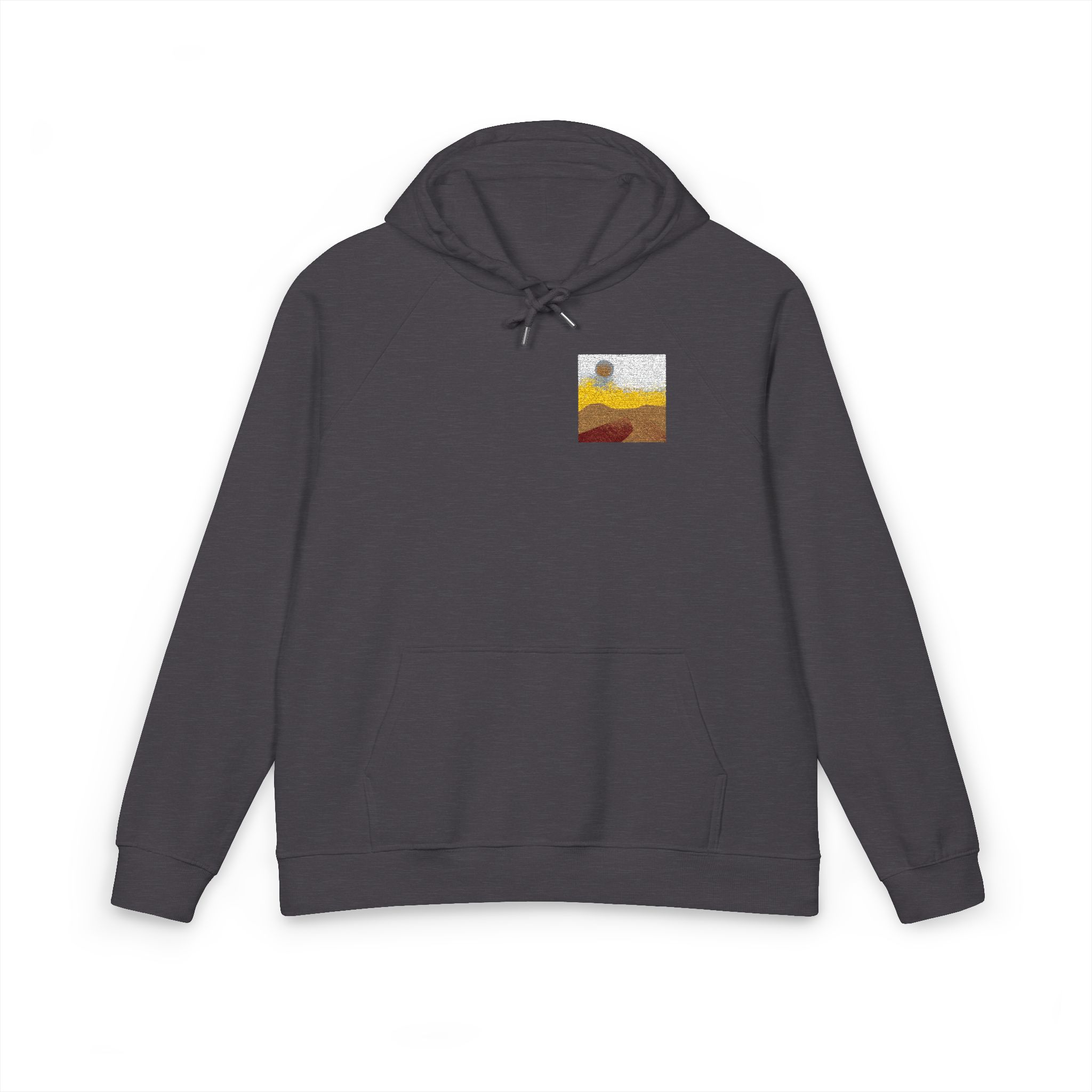 Dreamy Motivational Card Template Social Media Landscape Unisex Eco Raglan Hoodie Embroidery - Image 9