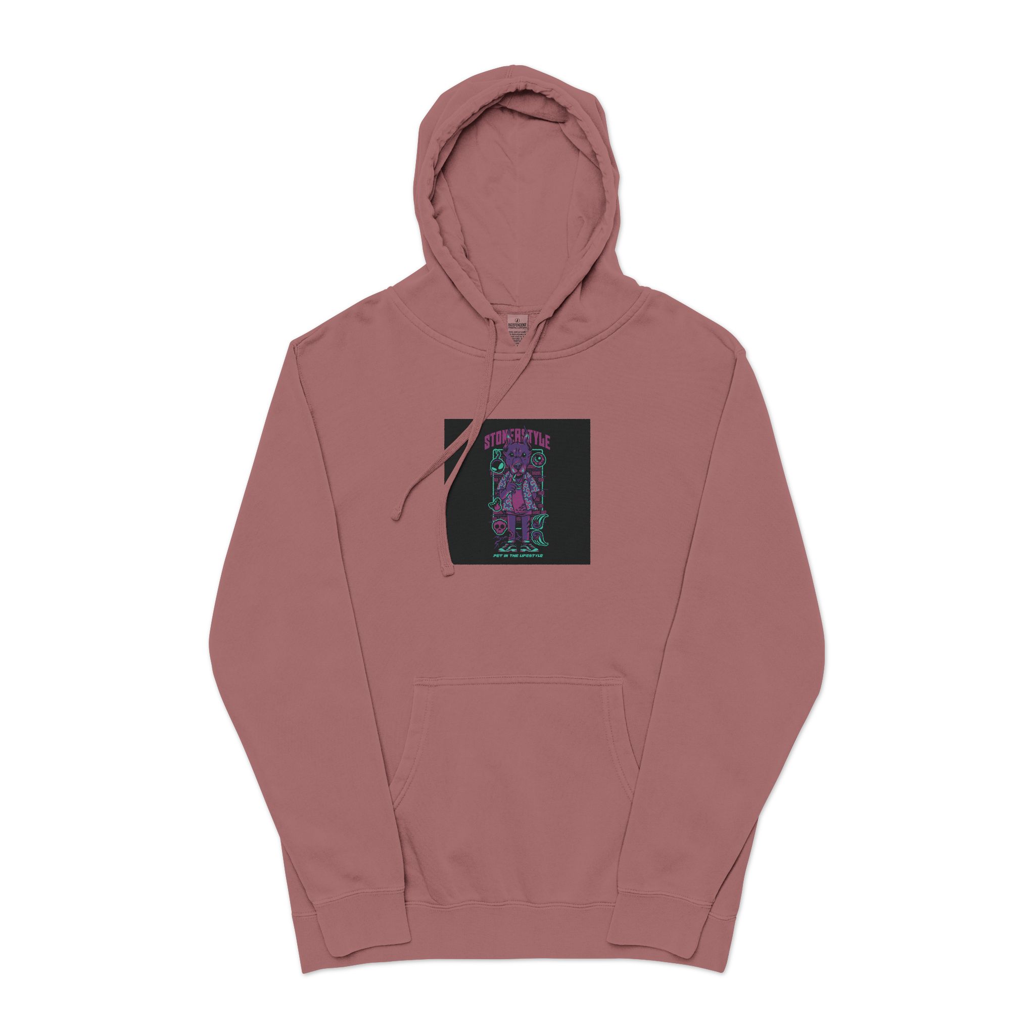 Stoner Style Dobermann Holiday Unisex Pigment Dyed Hoodie Embroidery - Image 29