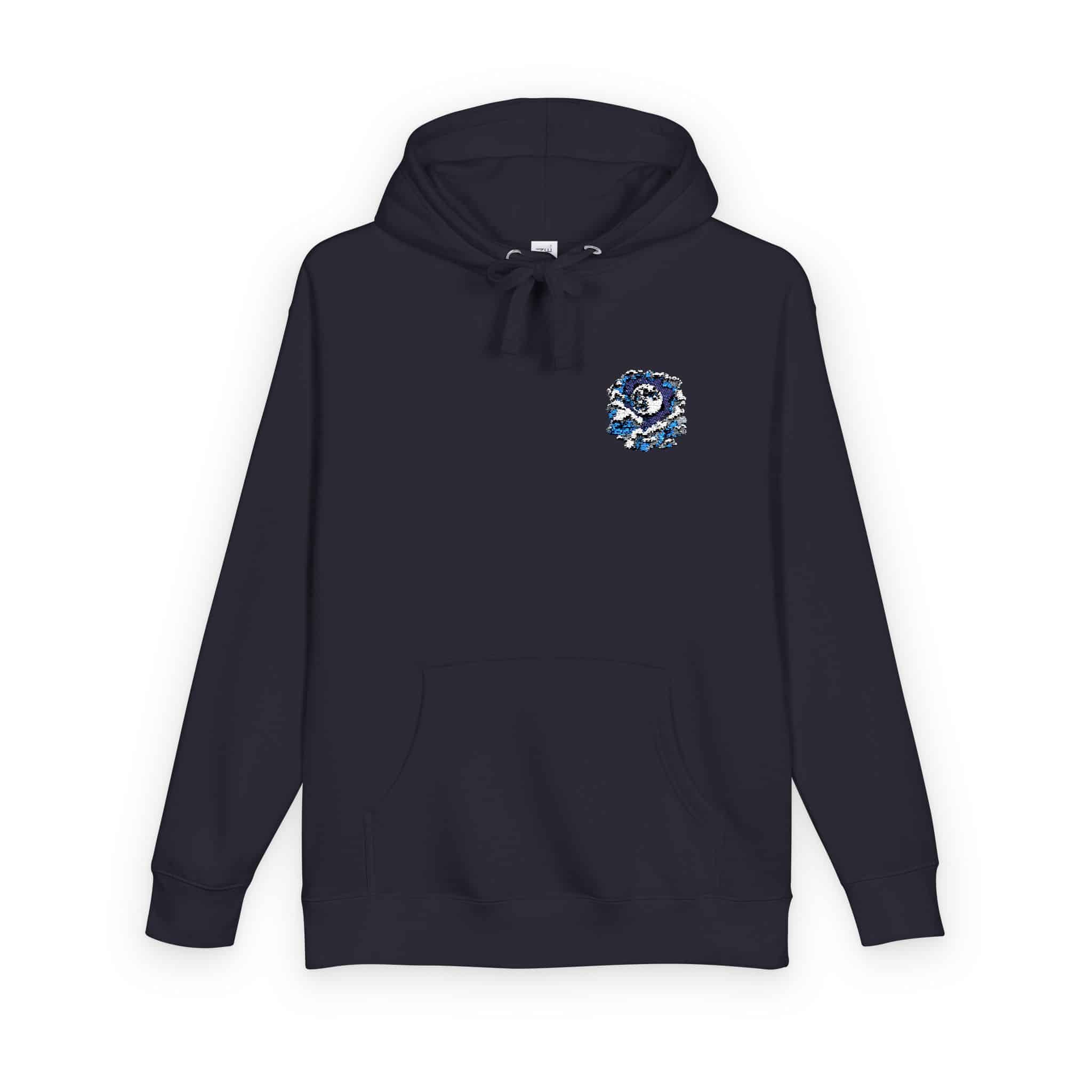 Watercolor Full Moon Clouds Elements Set Unisex Fleece Hoodie - Image 22