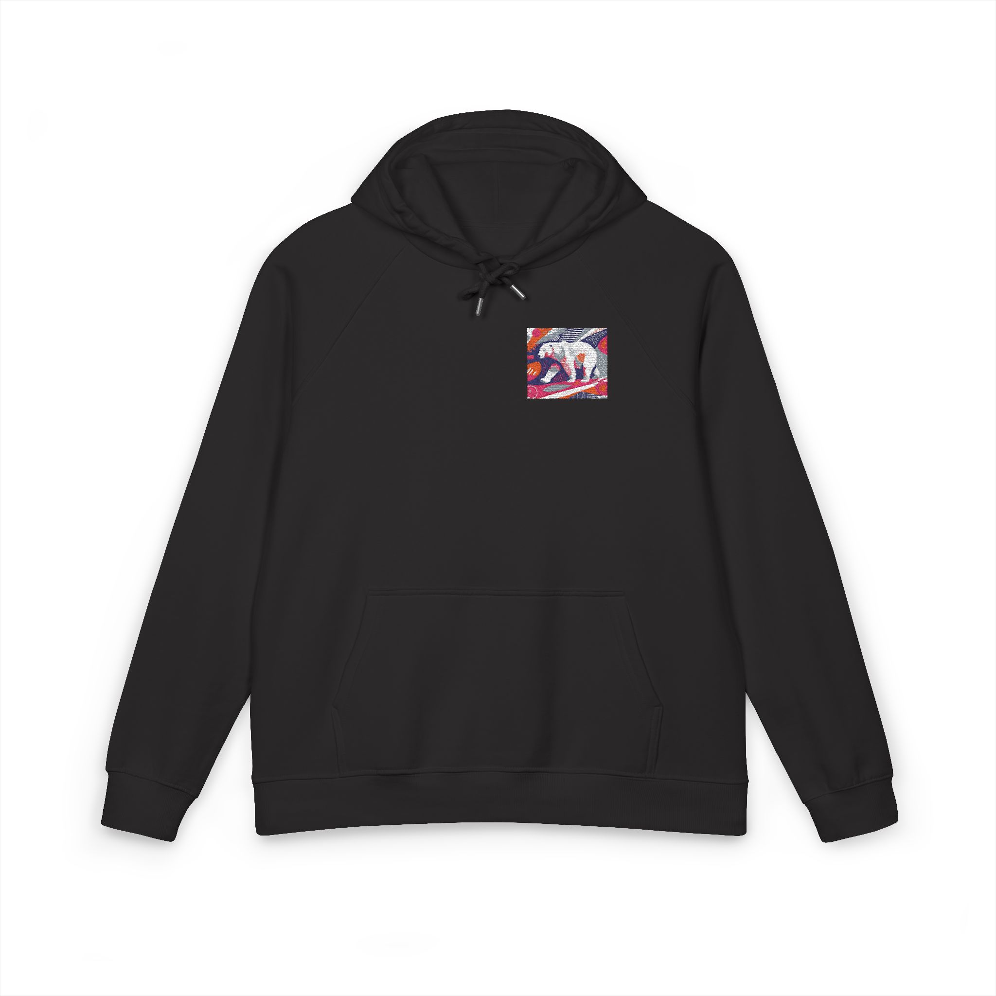 Polar Bear 4 Unisex Eco Raglan Hoodie Embroidery - Image 17