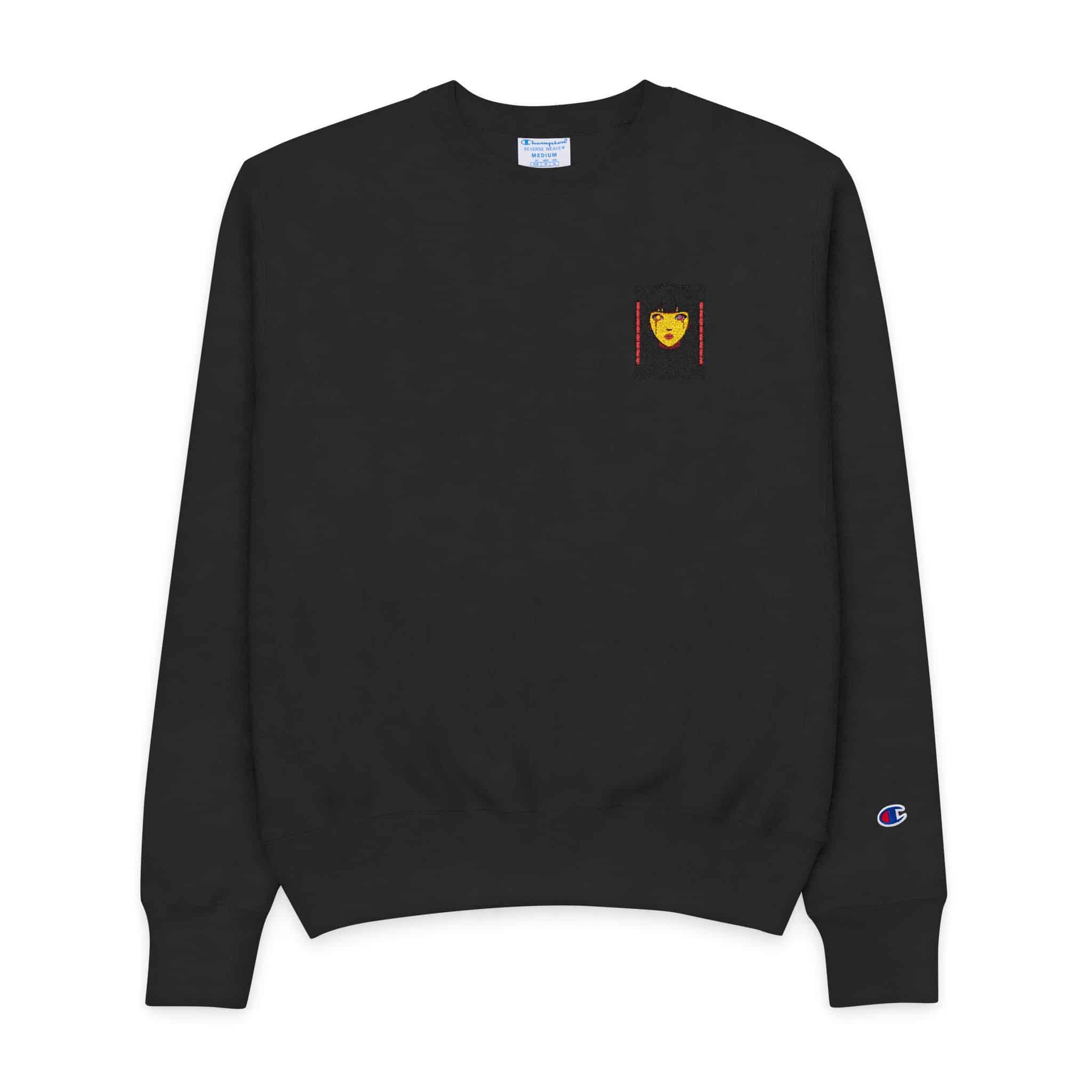Haunting Animestyle Portrait With Glowing Eyes Bloody Tears Mens Champion Crewneck Sweatshirt