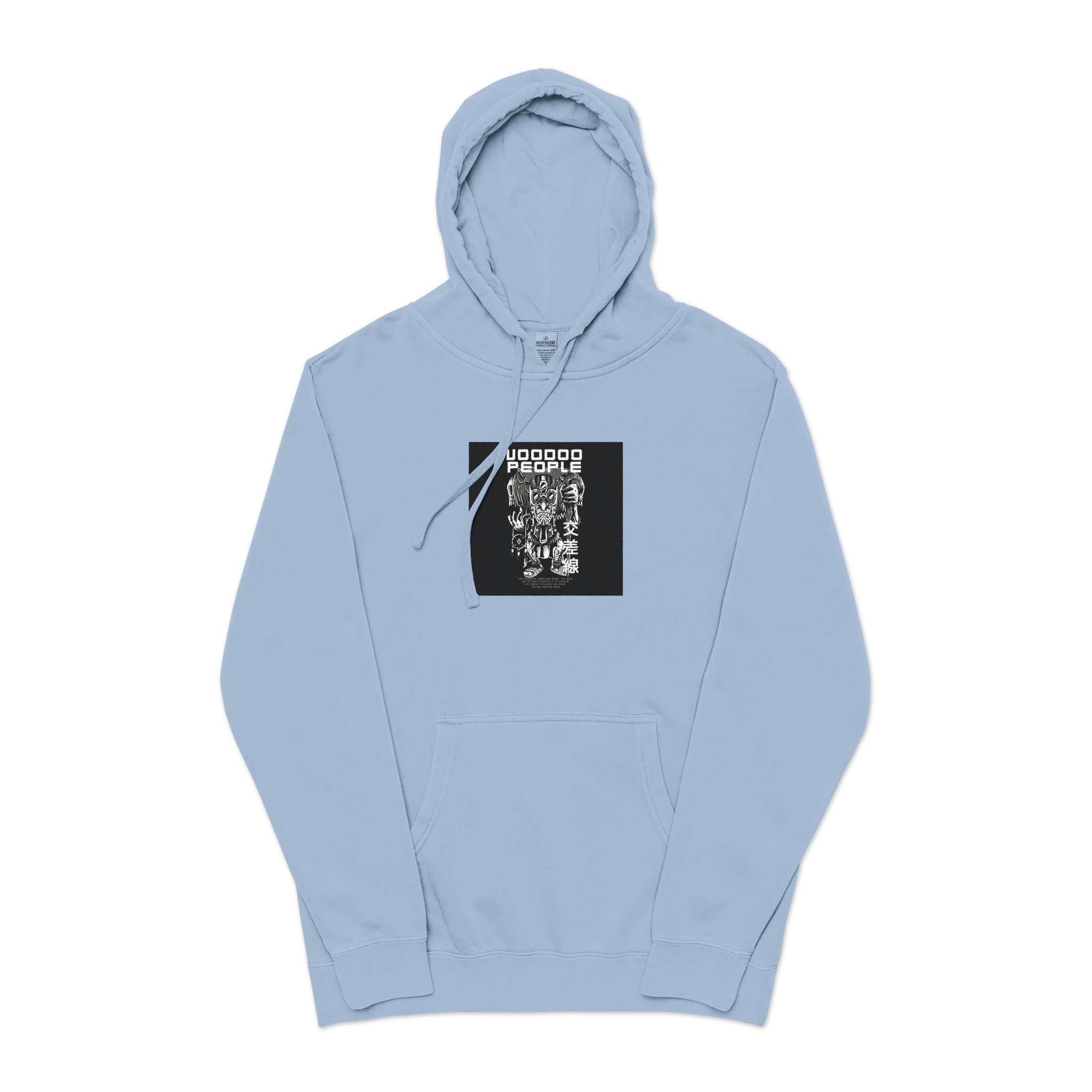 Voodoo People Black White Unisex Pigment Dyed Hoodie Embroidery - Image 17