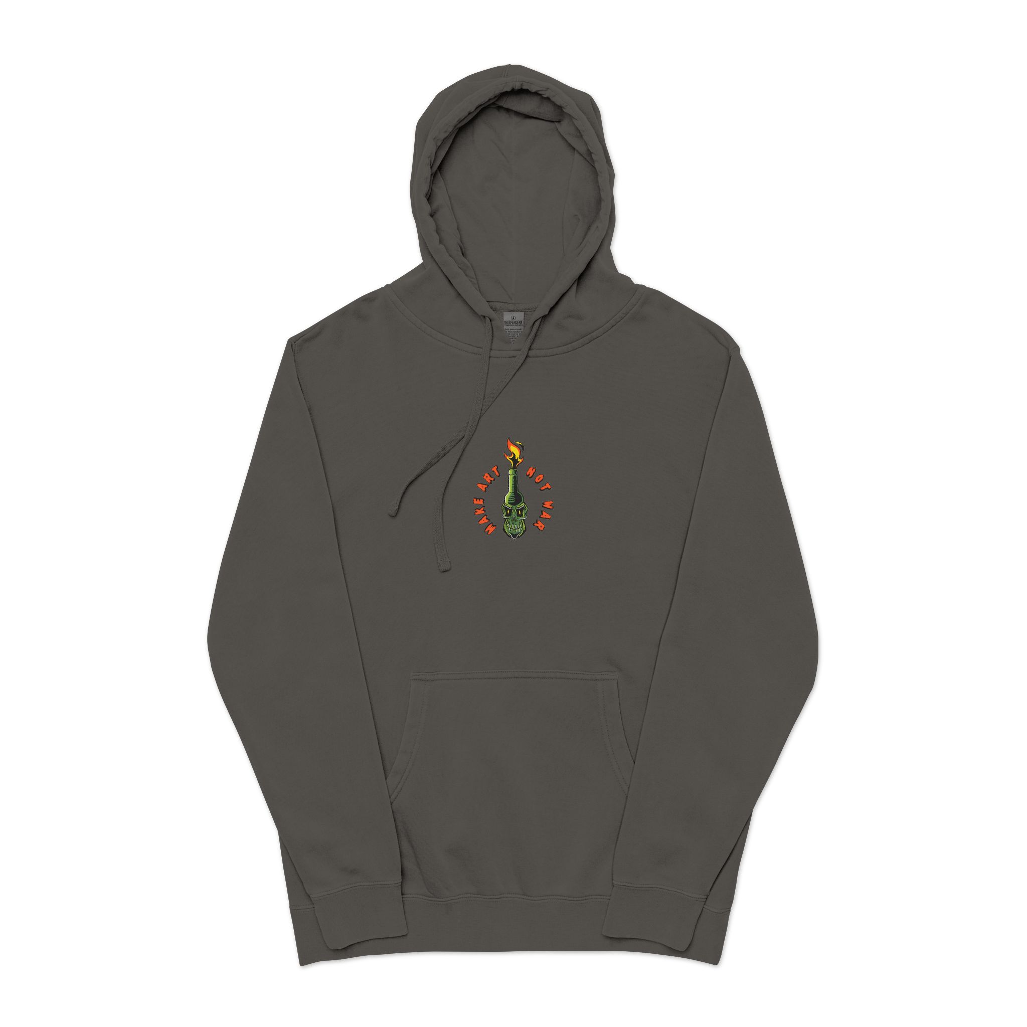 Skull Face Molotov Unisex Pigment Dyed Hoodie Embroidery - Image 25