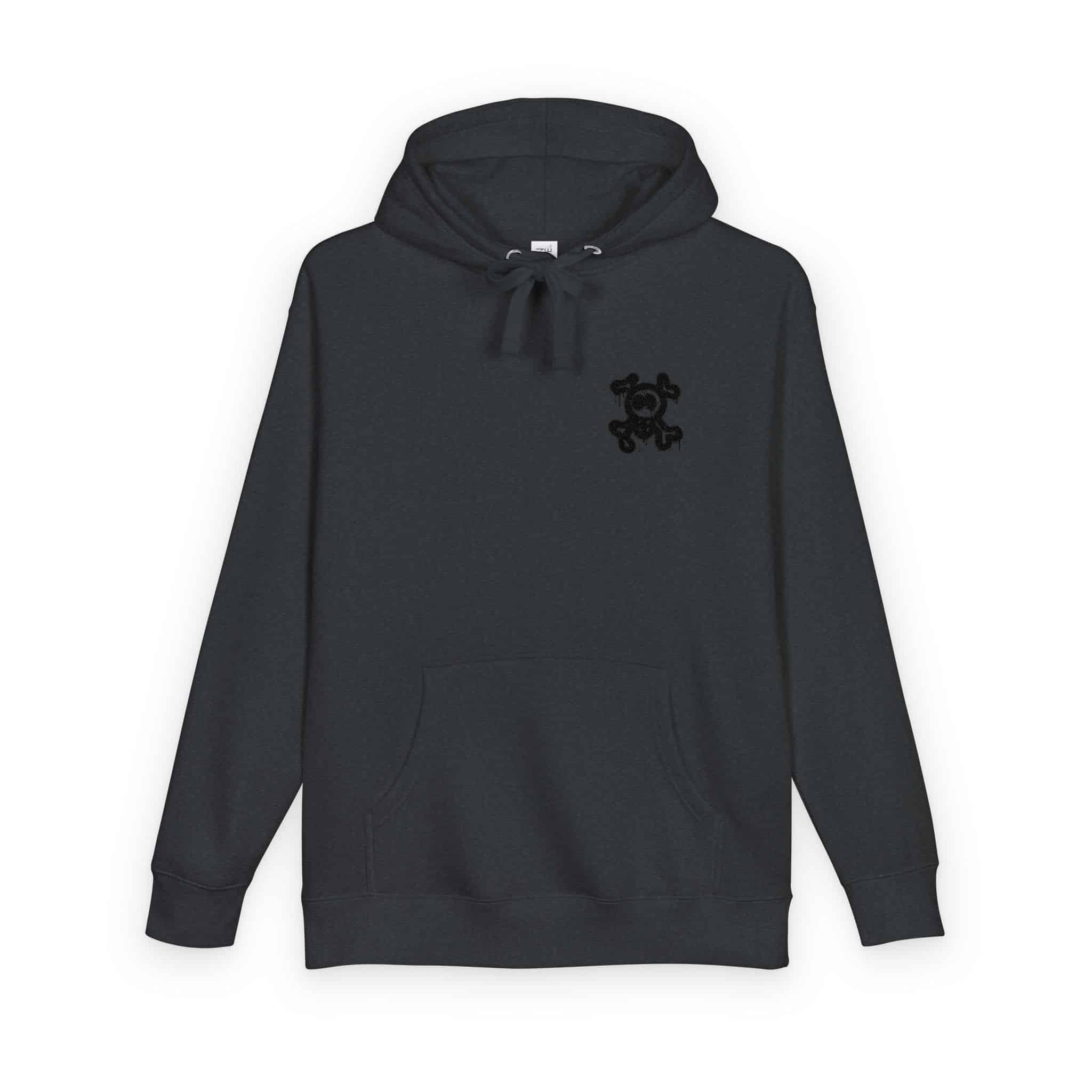 Spray Painted Graffiti Skull Sprayed Graffiti Skull Icon With Spray Black White Unisex Fleece Hoodie - Image 26