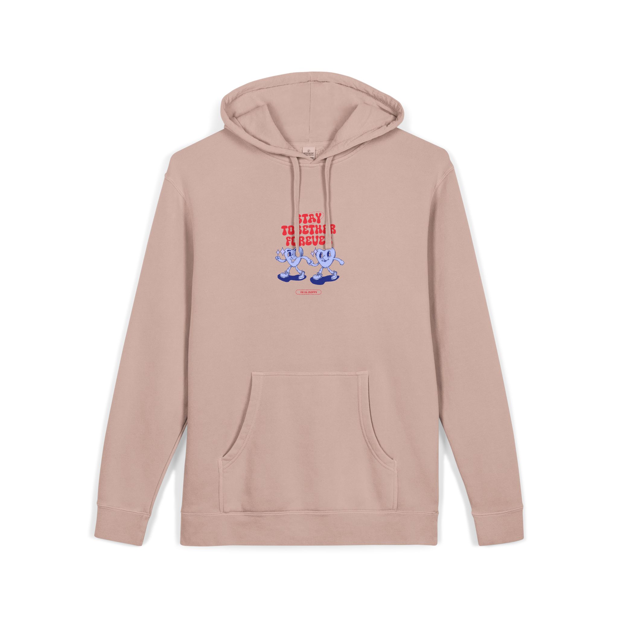 Stay Together Forever Unisex Pigment Dyed Hoodie Embroidery - Image 3