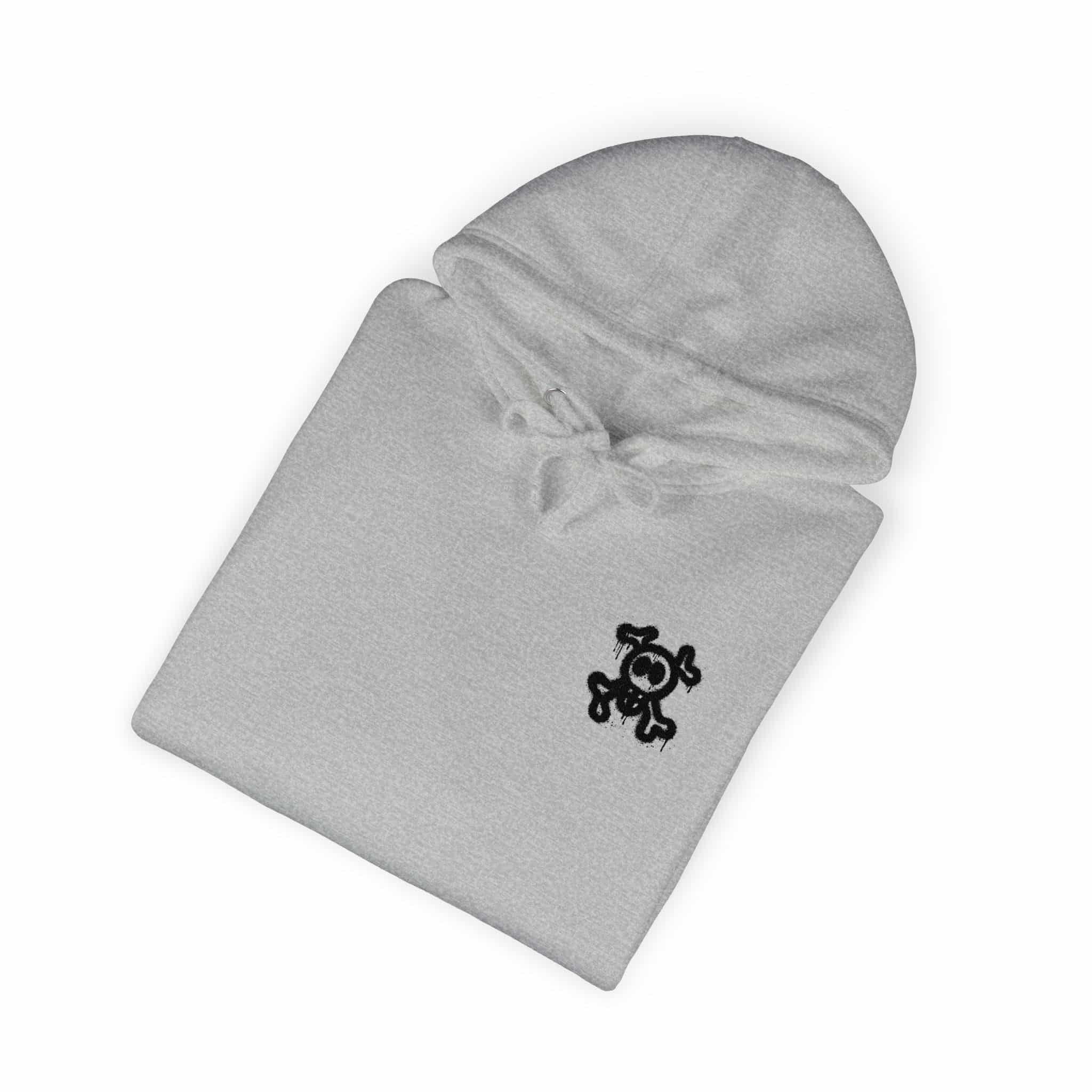 Spray Painted Graffiti Skull Sprayed Graffiti Skull Icon With Spray Black White Unisex Fleece Hoodie - Image 16