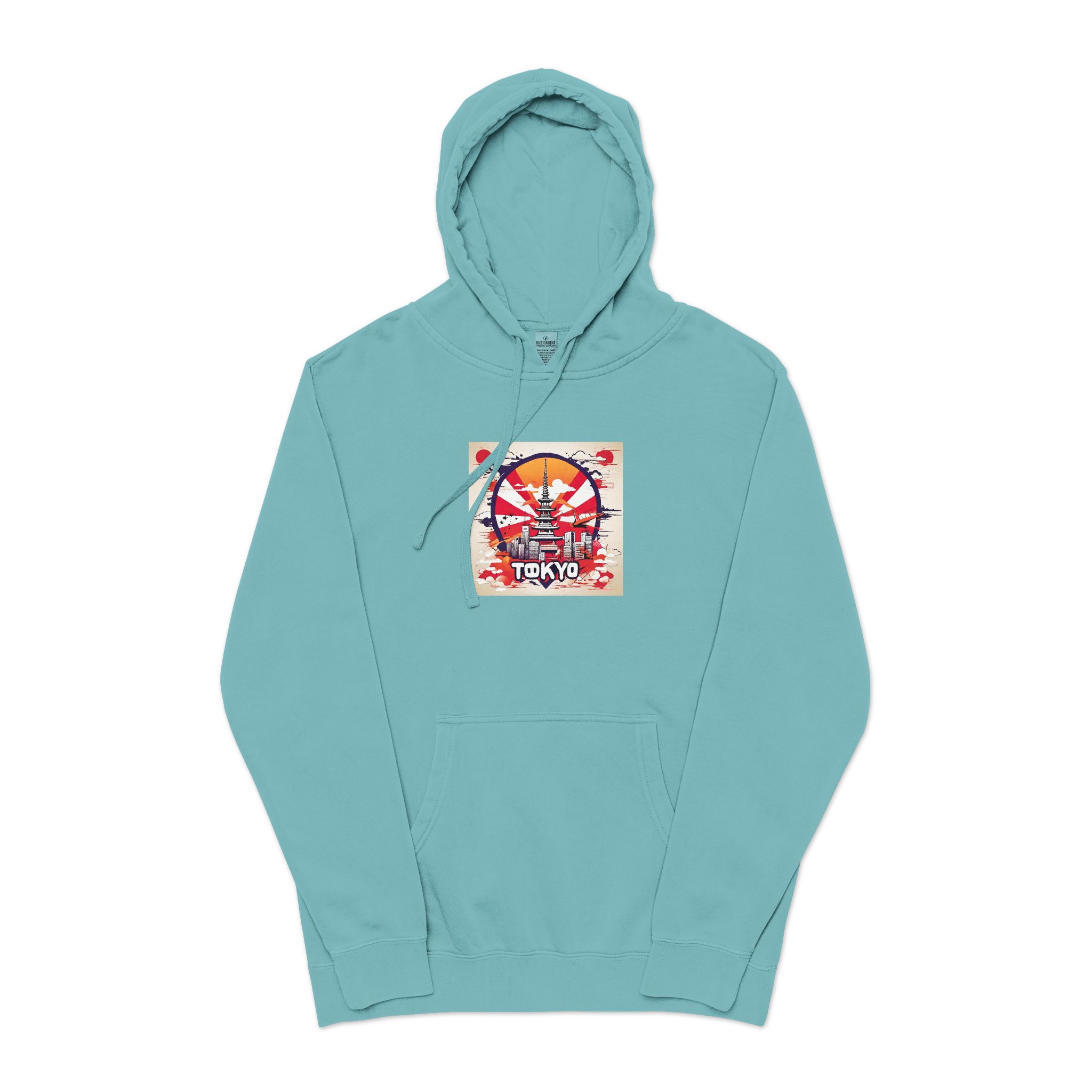 Tokyo V1 Unisex Pigment Dyed Hoodie Embroidery - Image 9