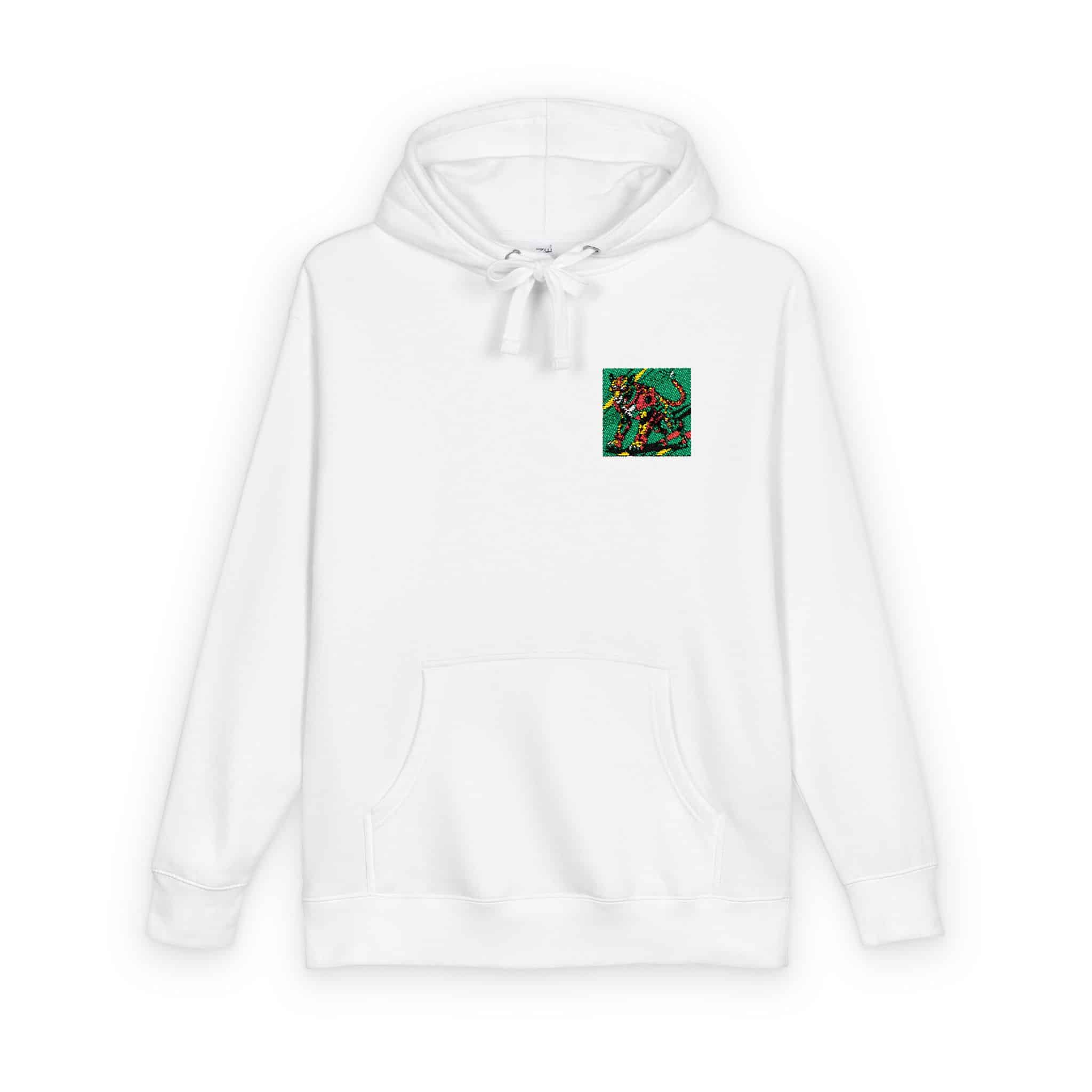 Drawing Cat With Red Tail Unisex Fleece Hoodie - Image 2