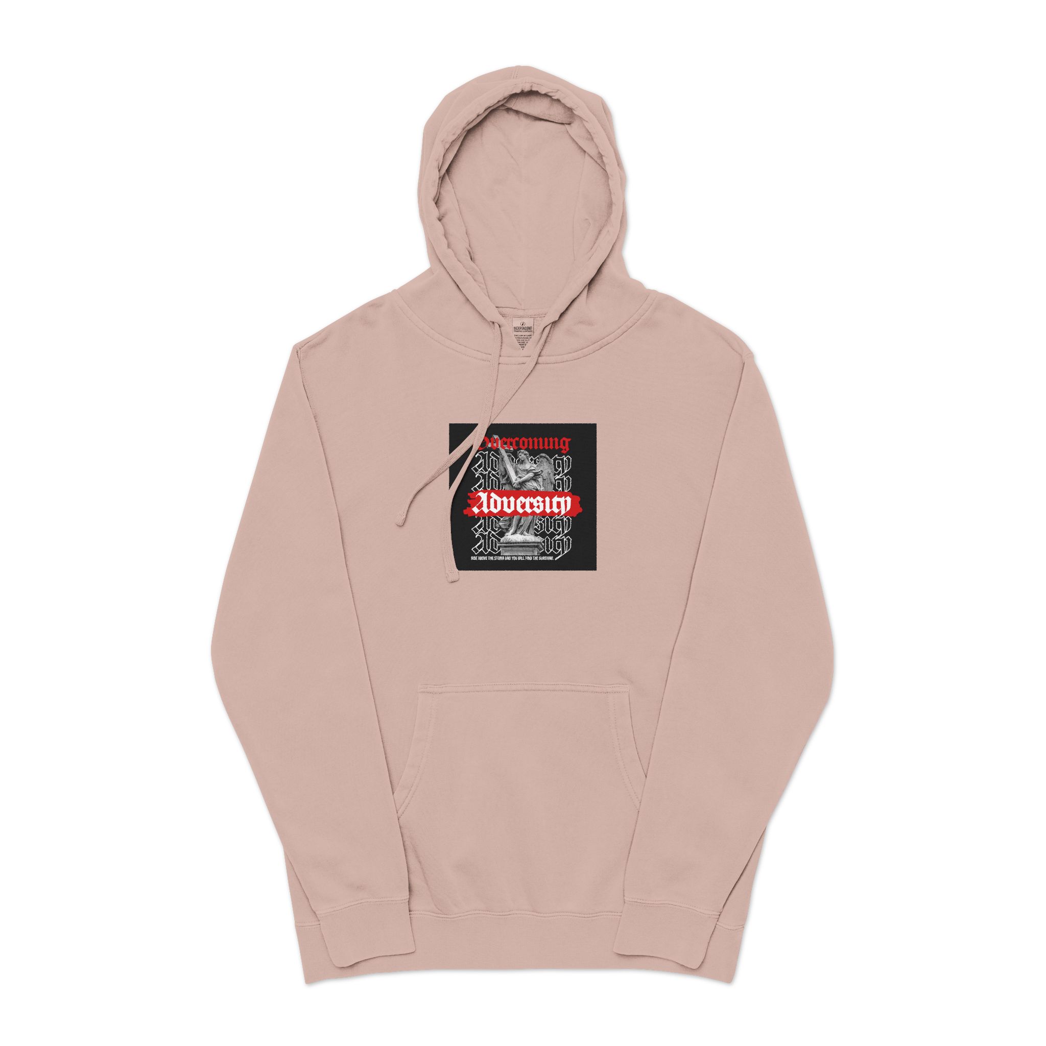 Vector Streetwear Overcoming Illustration Design Unisex Pigment Dyed Hoodie Embroidery