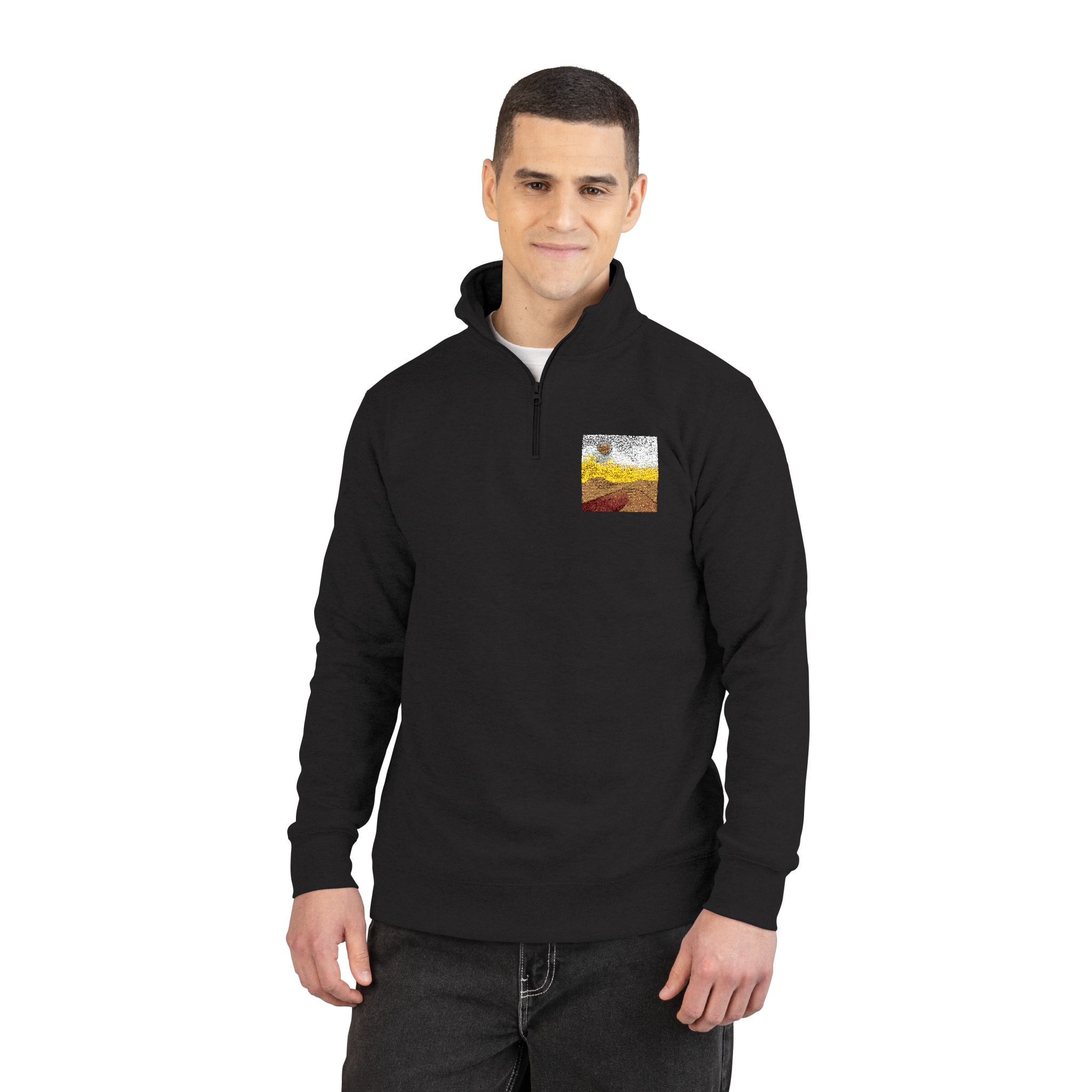 Dreamy Motivational Card Template Social Media Landscape Unisex Fleece Pullover Embroidery - Image 3