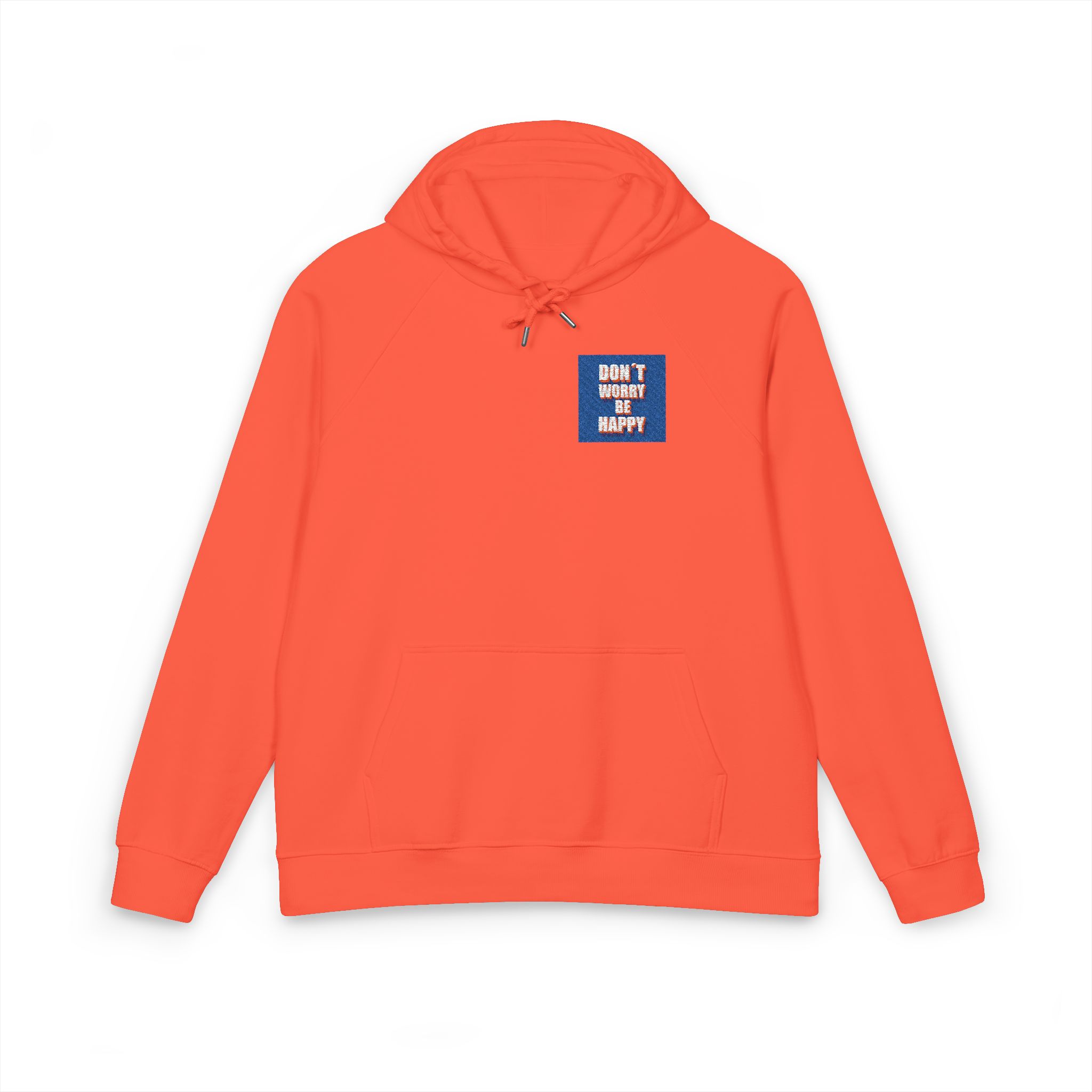 Dont Worry Be Happy 1 Unisex Eco Raglan Hoodie Embroidery - Image 5