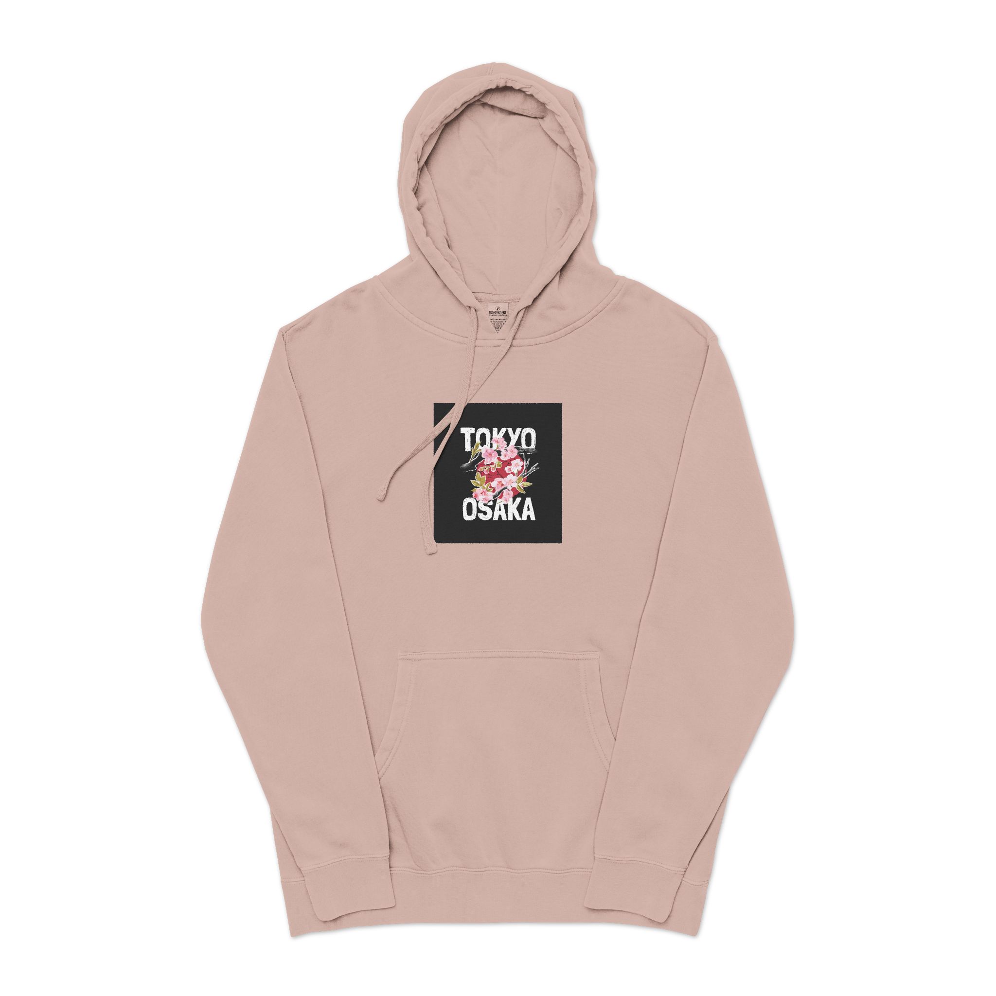Tokyo Osaka Unisex Pigment Dyed Hoodie Embroidery