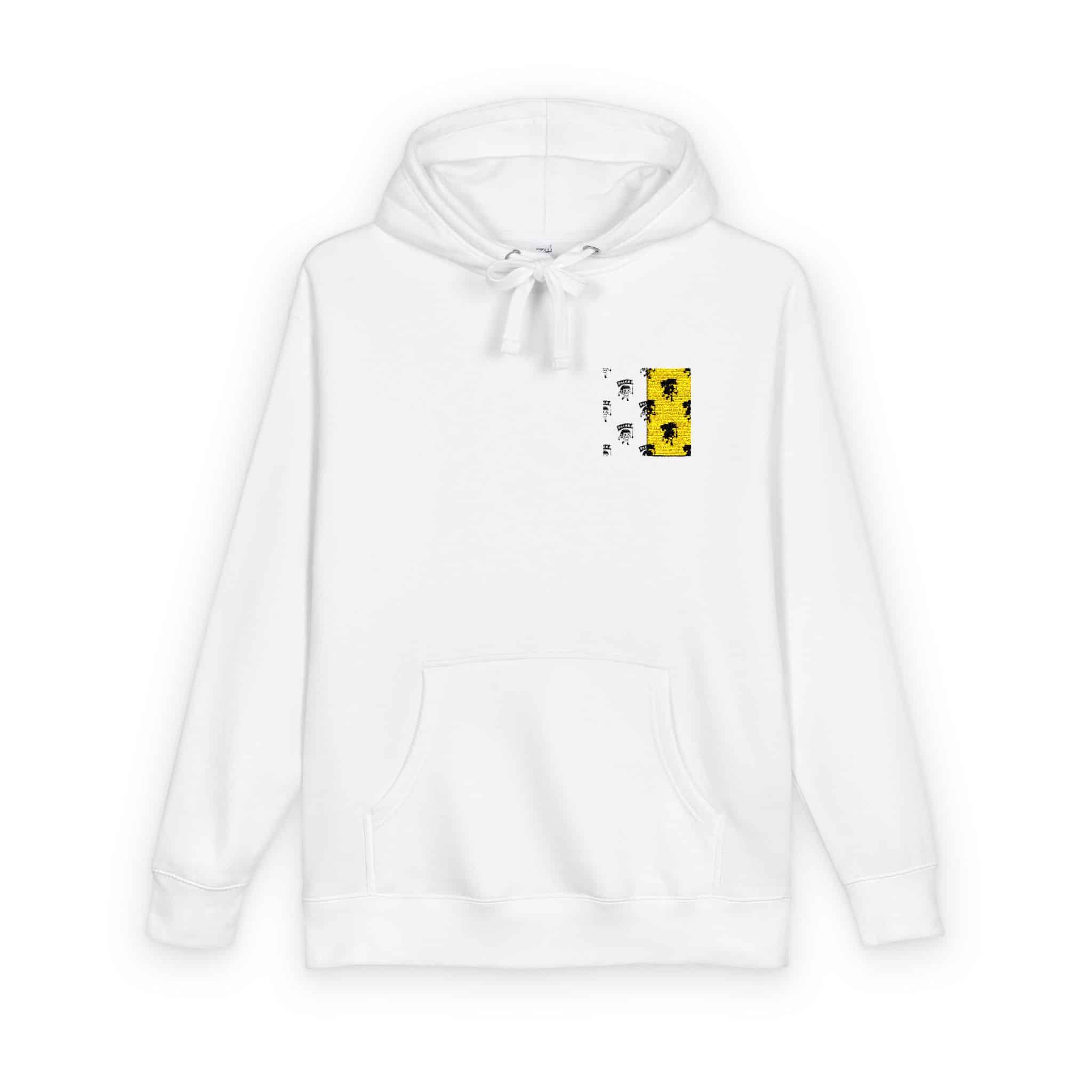 Rider Skull Holding Flag Seamless Pattern Background Illustration Unisex Fleece Hoodie - Image 2