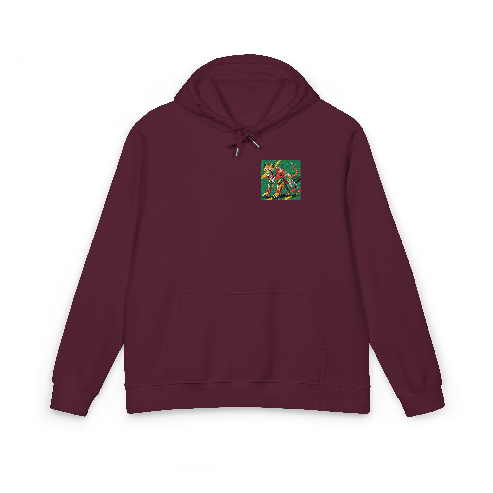 Drawing Cat With Red Tail Unisex Eco Raglan Hoodie Embroidery - Image 21