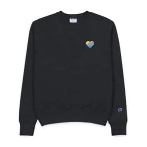 Gradient Heart Shape Mens Champion Crewneck Sweatshirt