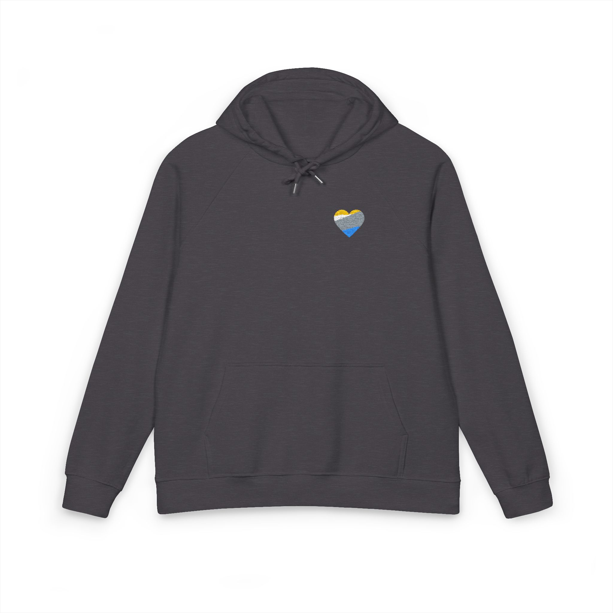 Gradient Heart Shape Unisex Eco Raglan Hoodie Embroidery - Image 9