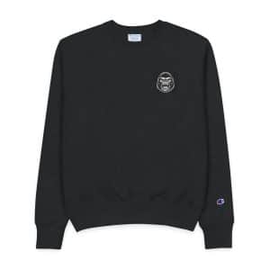 Dark Art Angry Beast Kingkong Head With Sharp Fang Black White Mens Champion Crewneck Sweatshirt