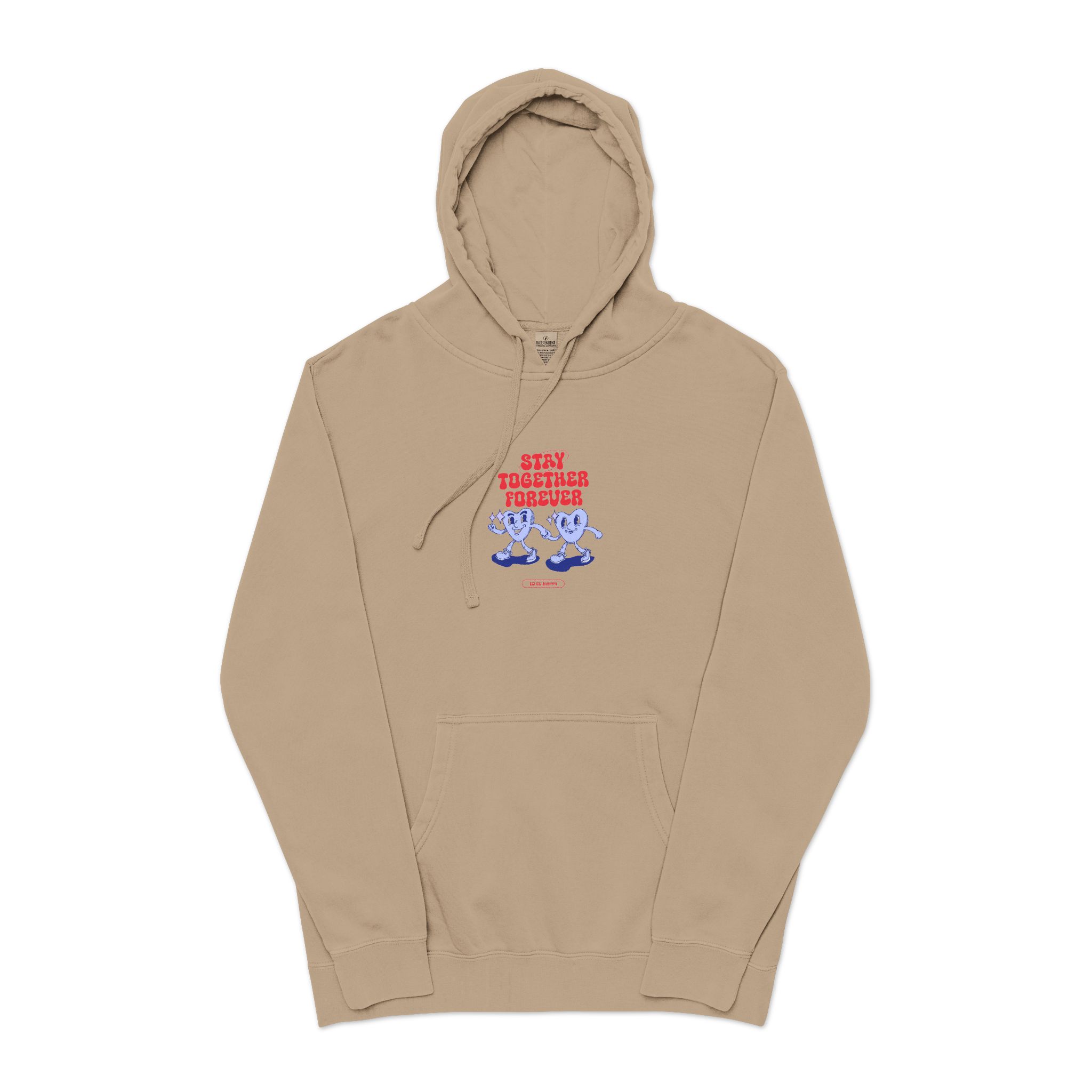 Stay Together Forever Unisex Pigment Dyed Hoodie Embroidery - Image 5