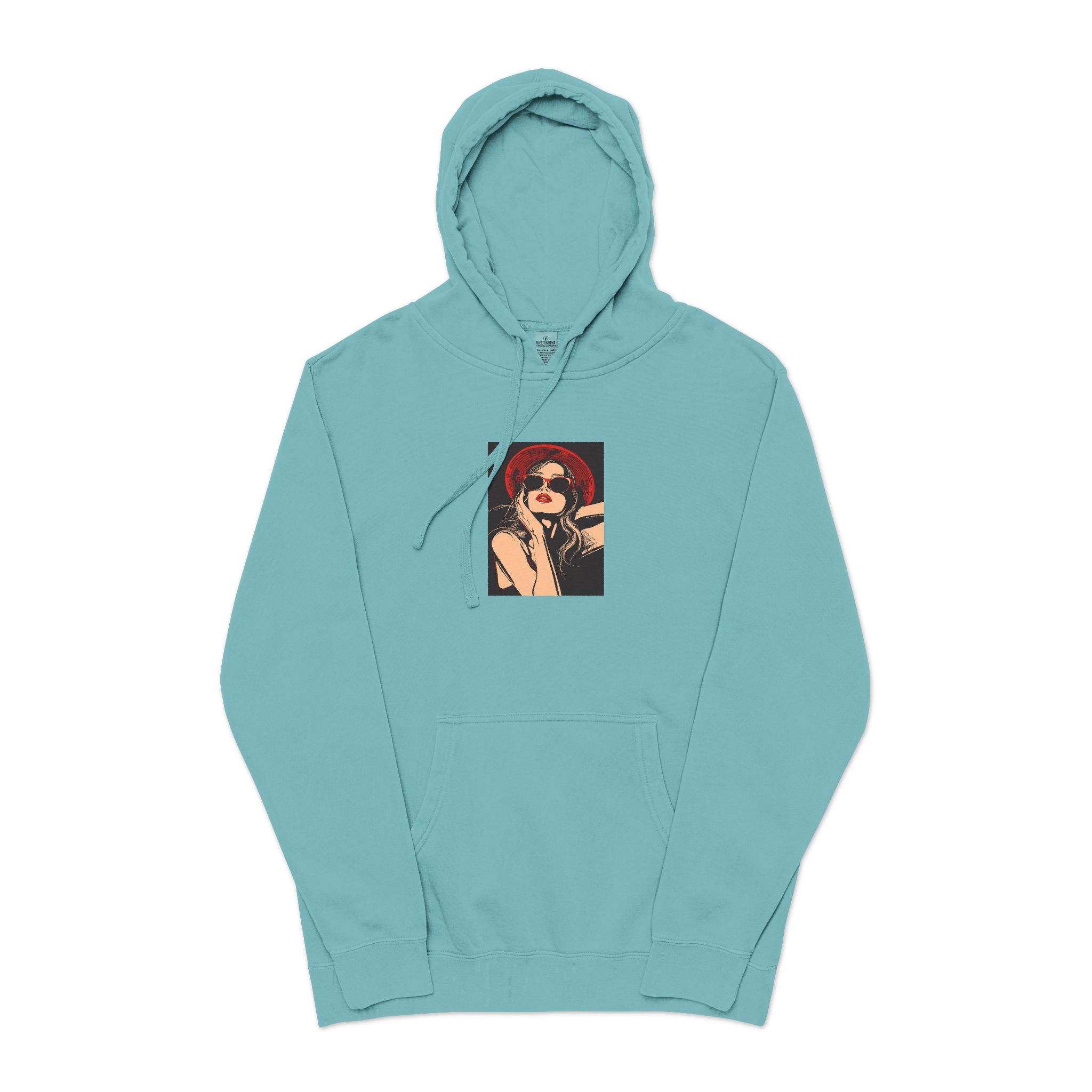 Woman With Sunglasses Unisex Pigment Dyed Hoodie Embroidery - Image 9