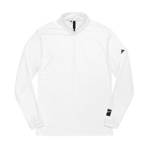 Vintage White Skateboarding Logo Adidas Quarter Zip Pullover Embroidery
