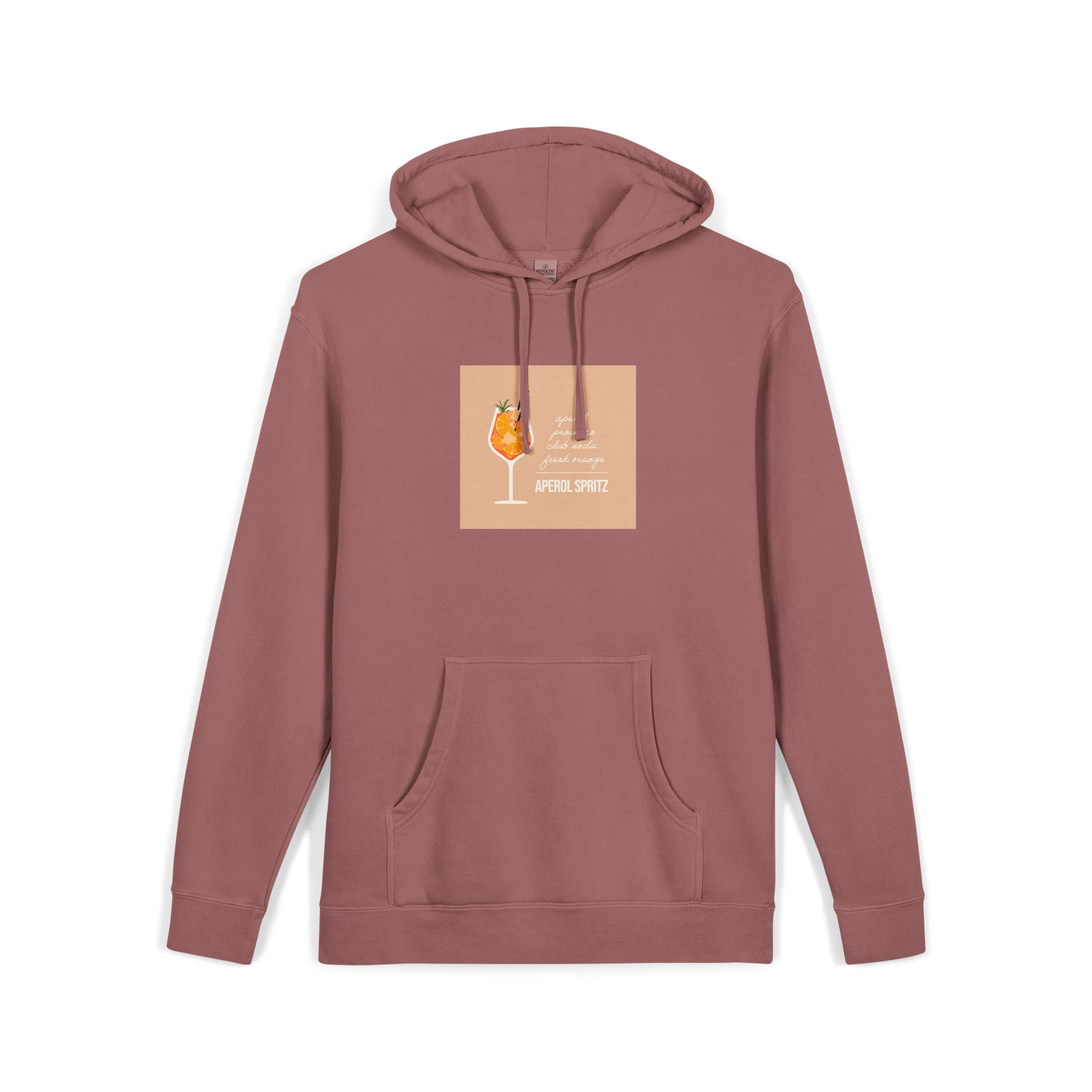 Vector Flat Illustration Modern Aperol Spritz Recipe Unisex Pigment Dyed Hoodie Embroidery - Image 31