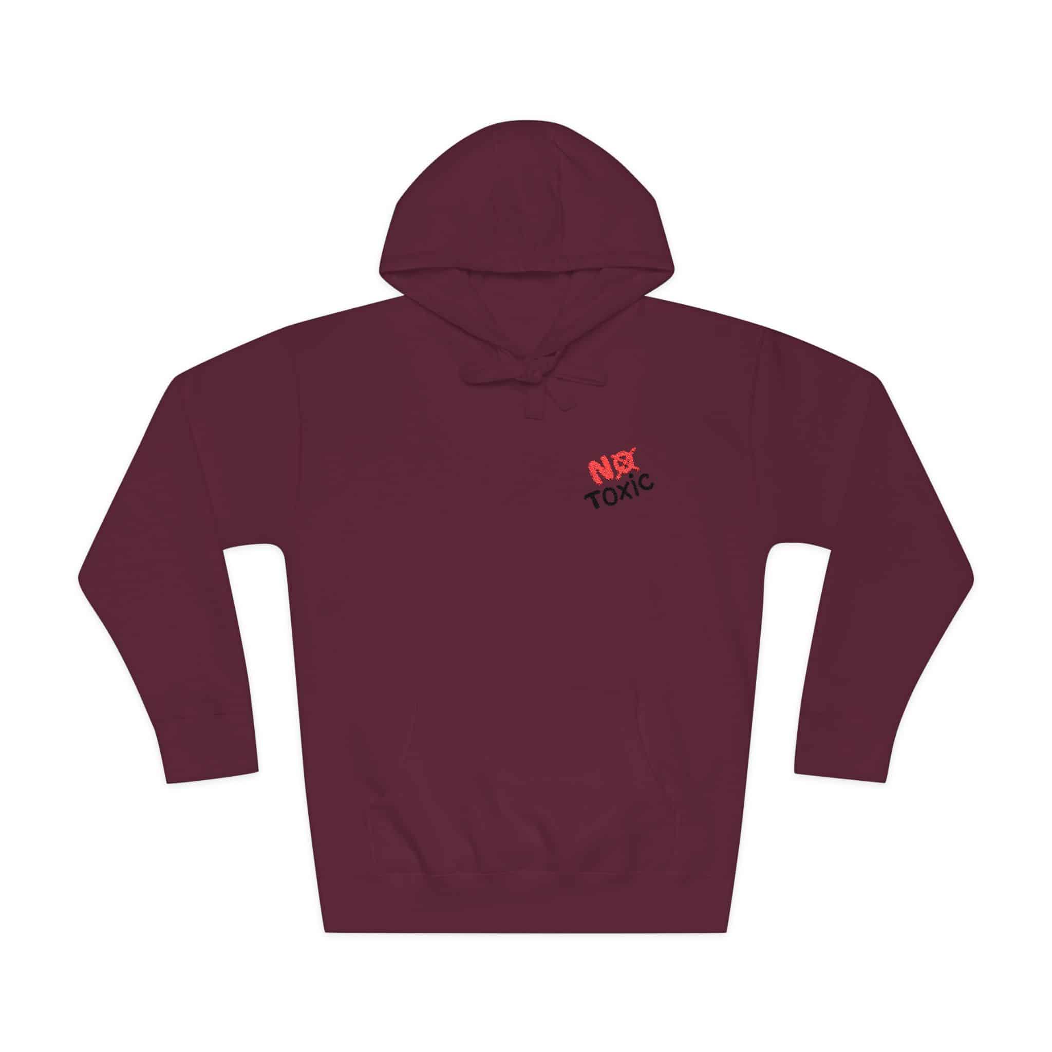 No Toxic Bold Red Black Handdrawn Message Unisex Fleece Hoodie - Image 29