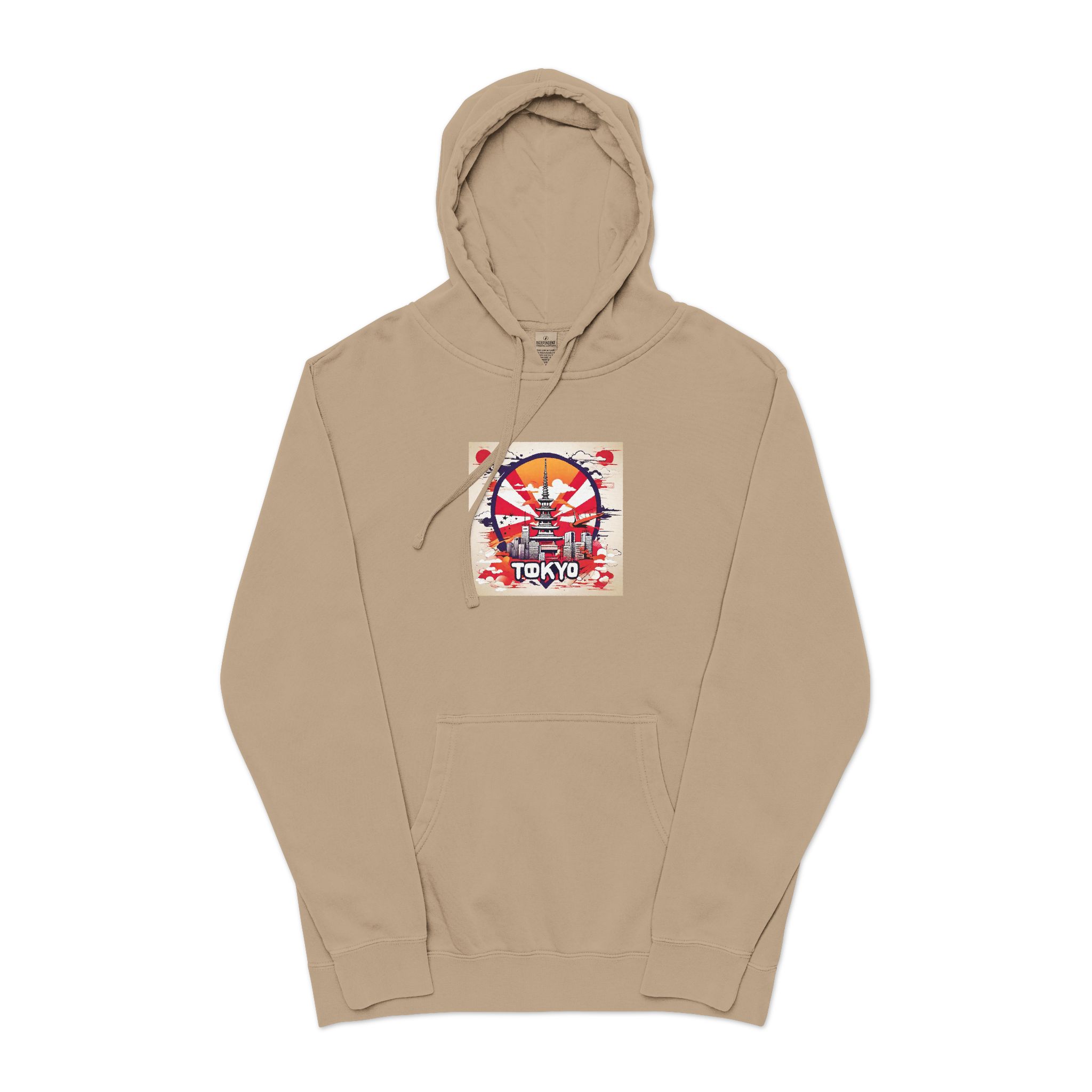 Tokyo V1 Unisex Pigment Dyed Hoodie Embroidery - Image 5