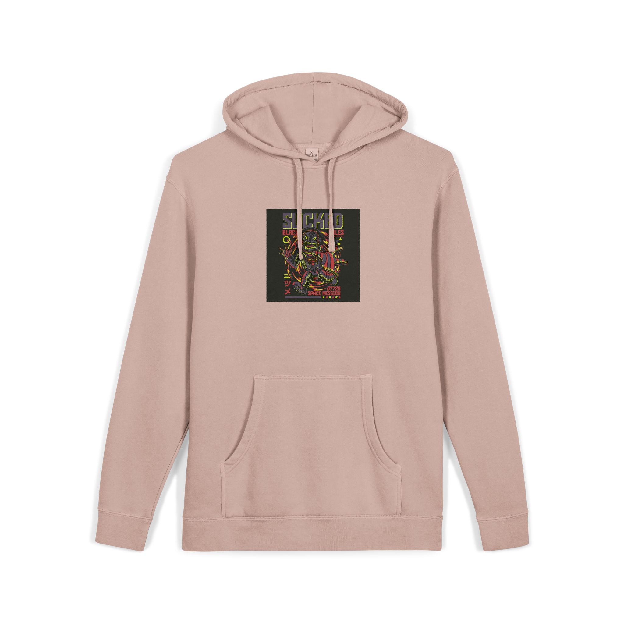 Sucked Black Holes Unisex Pigment Dyed Hoodie Embroidery - Image 3