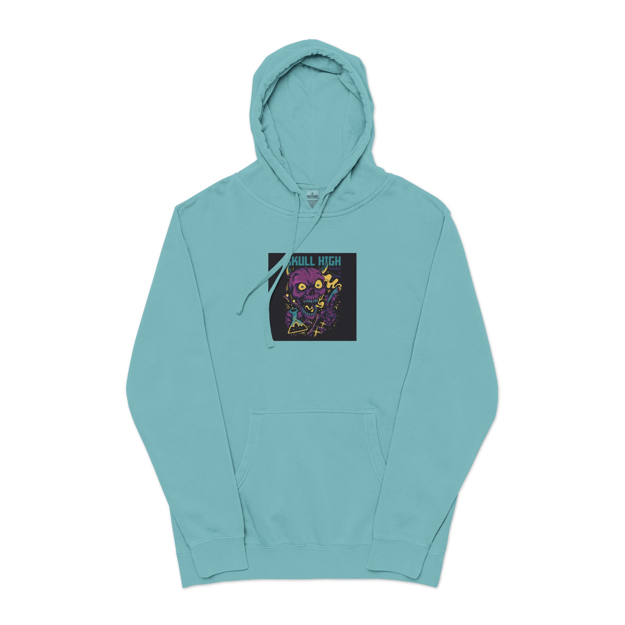 Skull High Cartoon Funny Unisex Pigment Dyed Hoodie Embroidery - Image 9