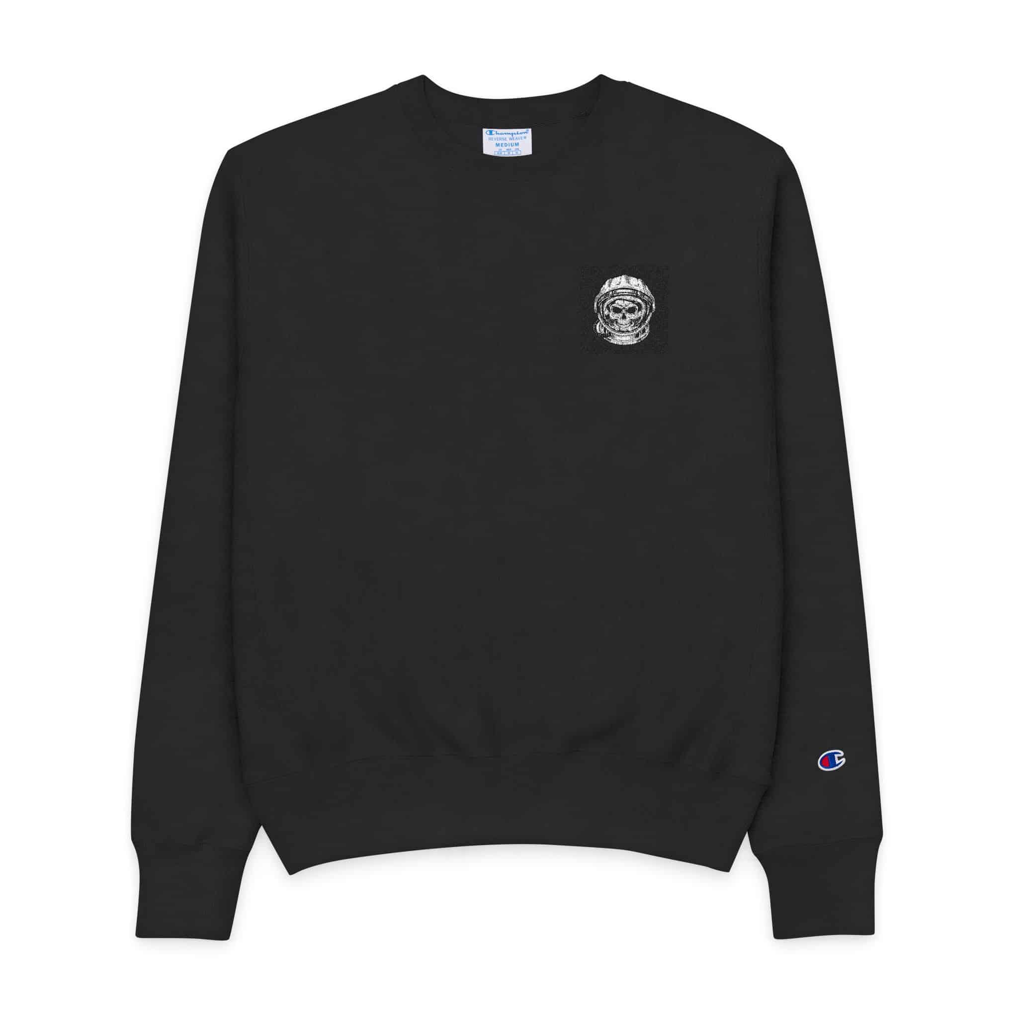Vintage Astronaut Skull In Space Helmet Mens Champion Crewneck Sweatshirt