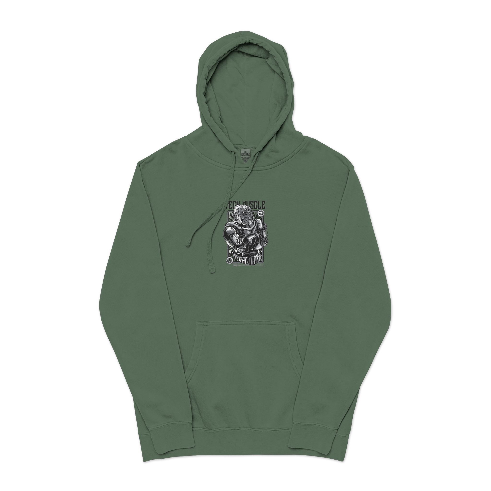 Tech Muscle Unisex Pigment Dyed Hoodie Embroidery - Image 13