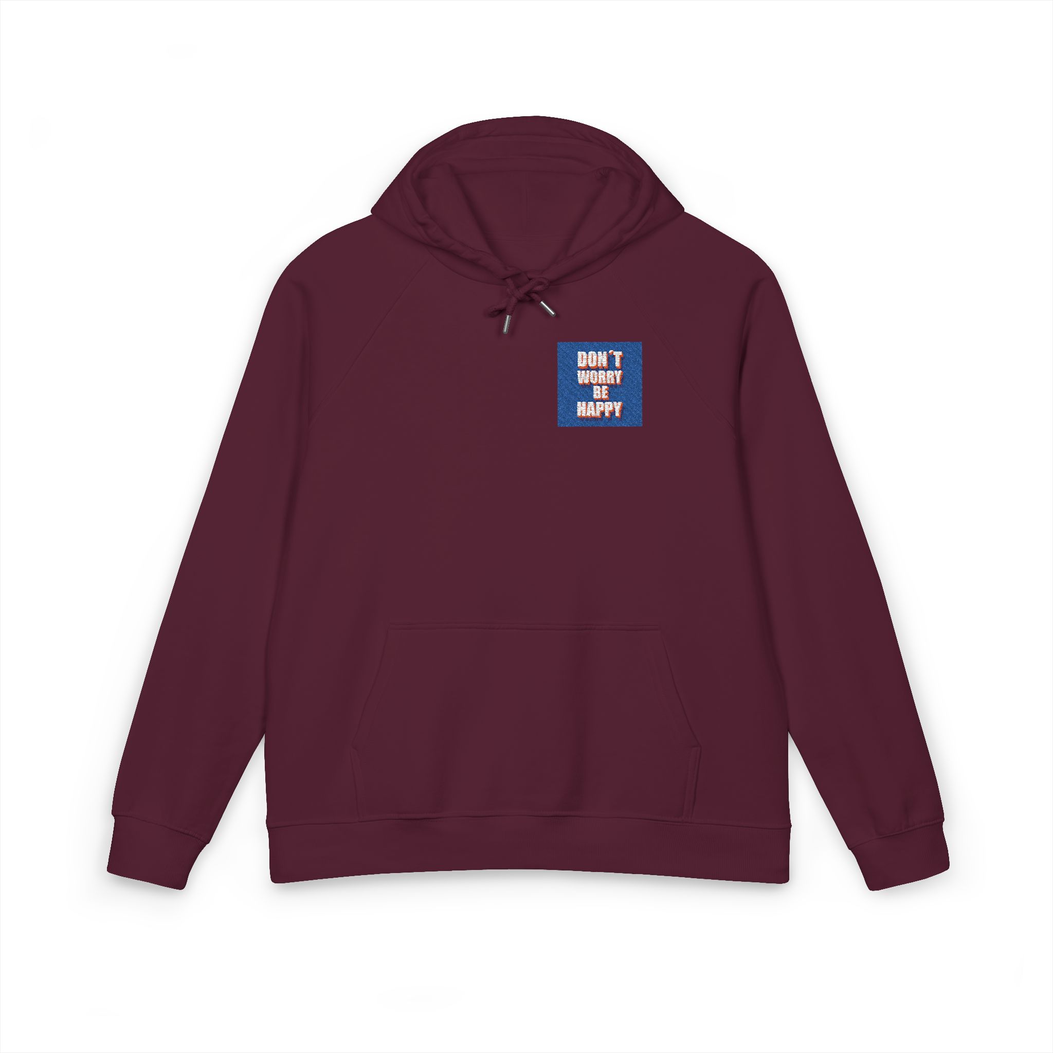 Dont Worry Be Happy 1 Unisex Eco Raglan Hoodie Embroidery - Image 21