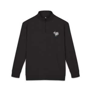 Face Side View Decorated With Leaves and Daisy Flowers Moon and Stars Organic Shapes Unisex Fleece Pullover Embroidery