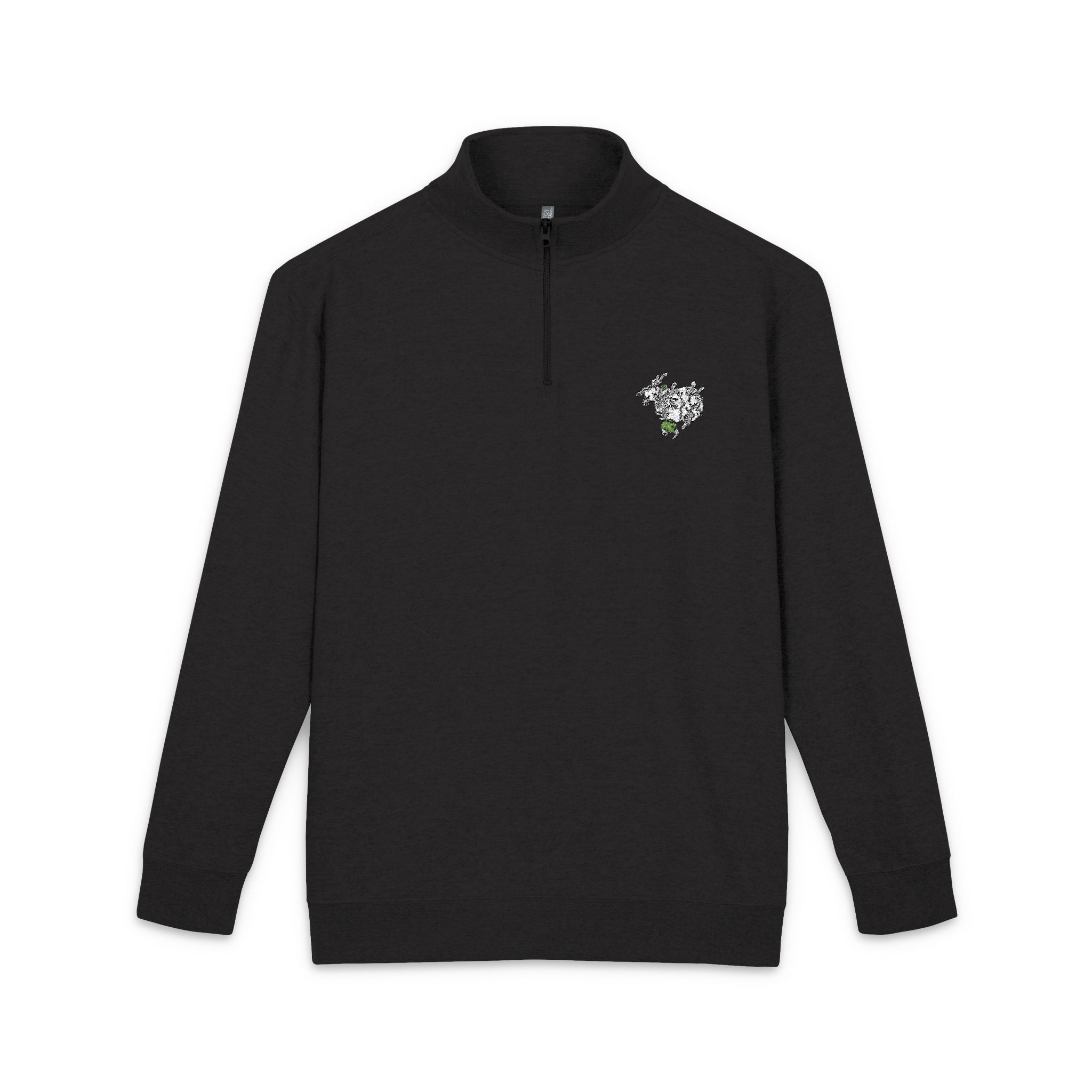 Face Side View Decorated With Leaves and Daisy Flowers Moon and Stars Organic Shapes Unisex Fleece Pullover Embroidery
