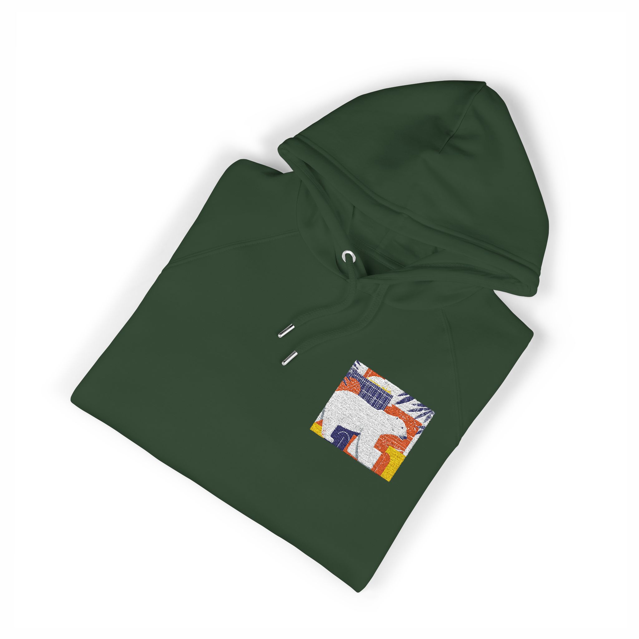 Polar Bear 5 Unisex Eco Raglan Hoodie Embroidery - Image 15